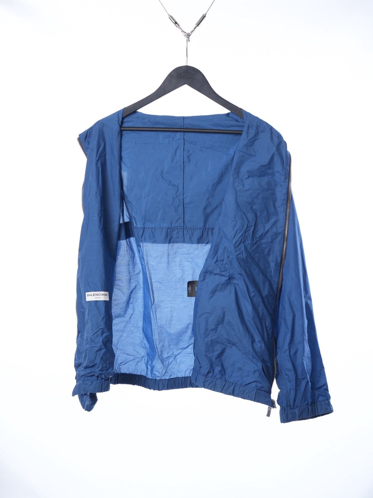Balenciaga Balenciaga windbreaker lightweight blue hooded jacket 52 L Size US L / EU 52-54 / 3 - 9 Thumbnail
