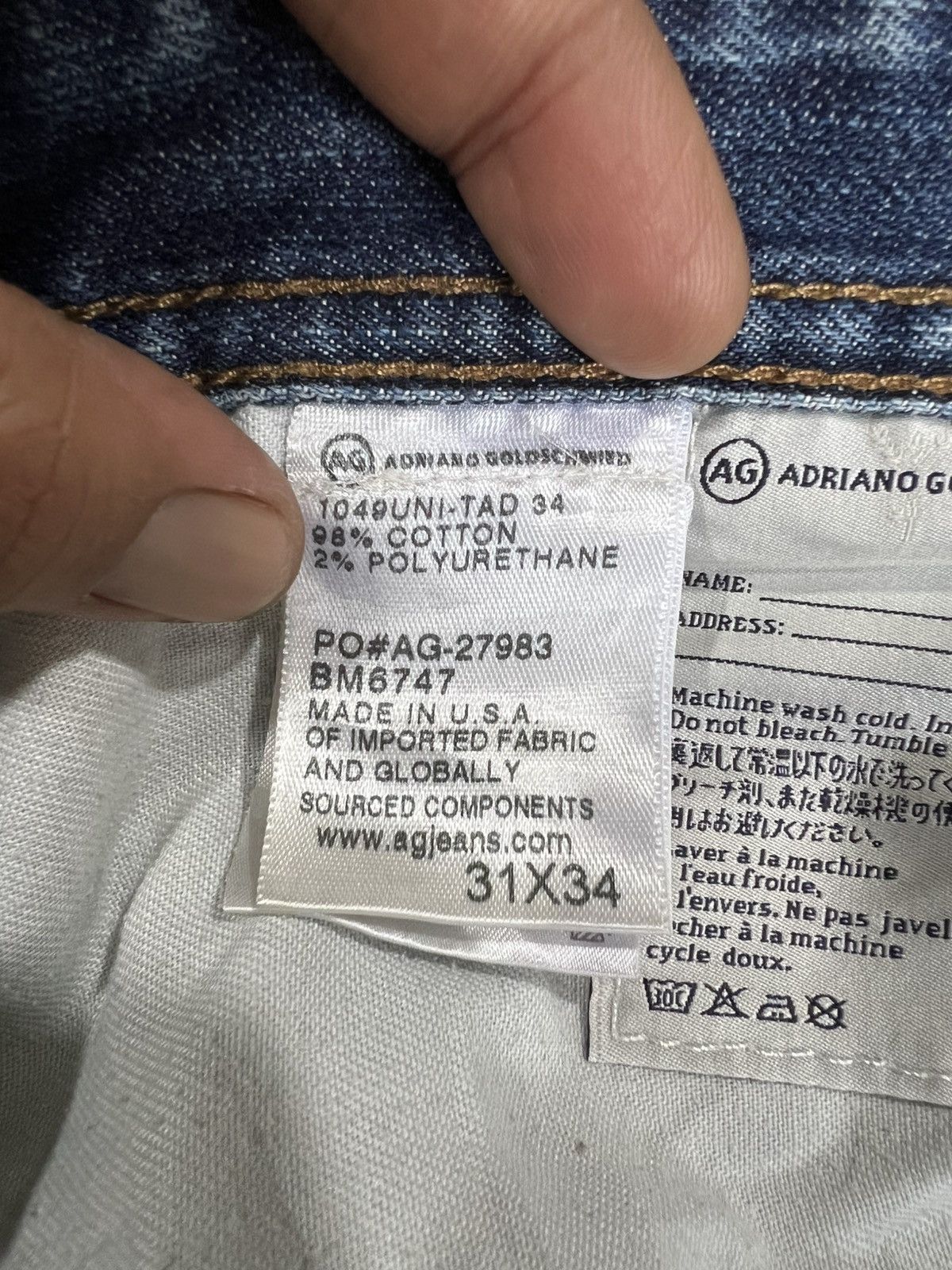 AG Adriano Goldschmied 🔥Vintage AG Adriano Goldschmied Distressed Denim Size US 33 - 16 Thumbnail