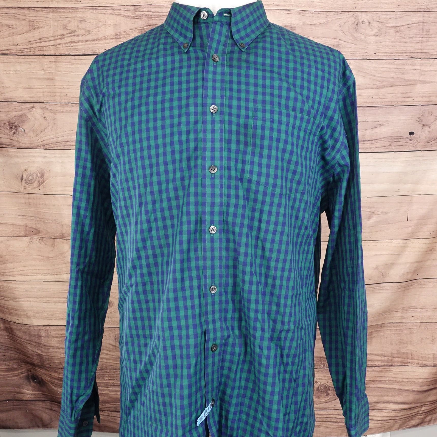 Charles Tyrwhitt CHARLES TYRWHITT NON IRON SLIM FIT GREEN BLUE CHECK BUTTON DOWN SHIRT 2XL Size US XXL / EU 58 / 5 - 5 Thumbnail