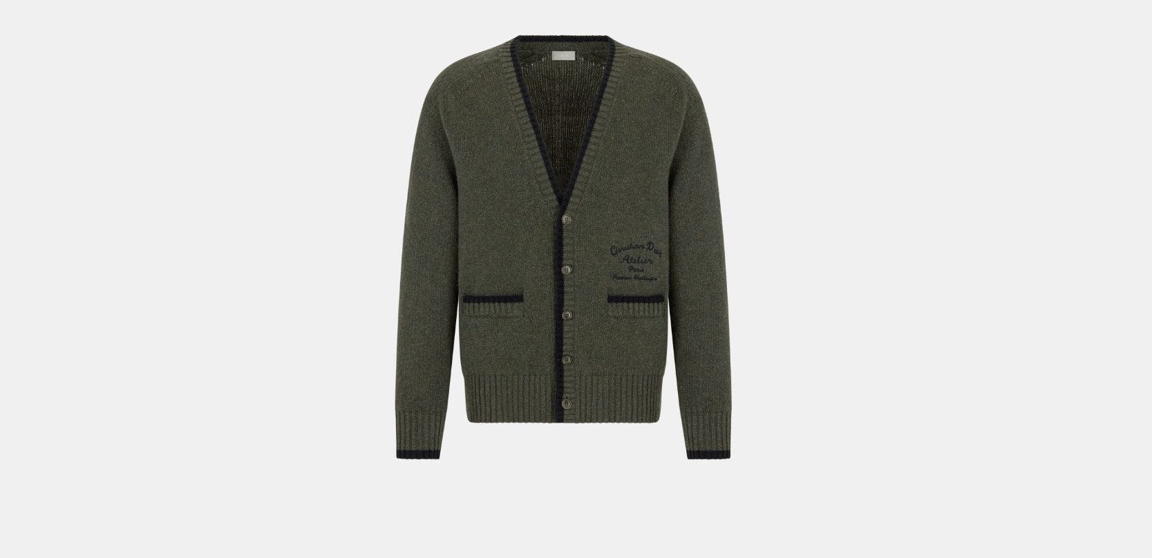 o1w1db10624 Christian Dior Atelier Cardigan in Khaki