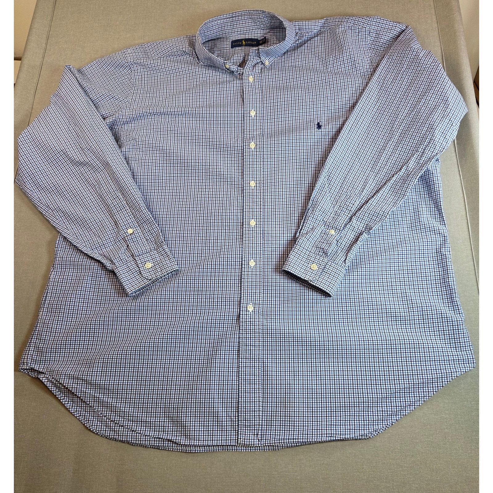 Polo Ralph Lauren Polo Ralph Lauren 2XLT Blue Gingham Cotton Shirt Size US XXL / EU 58 / 5 - 1 Thumbnail