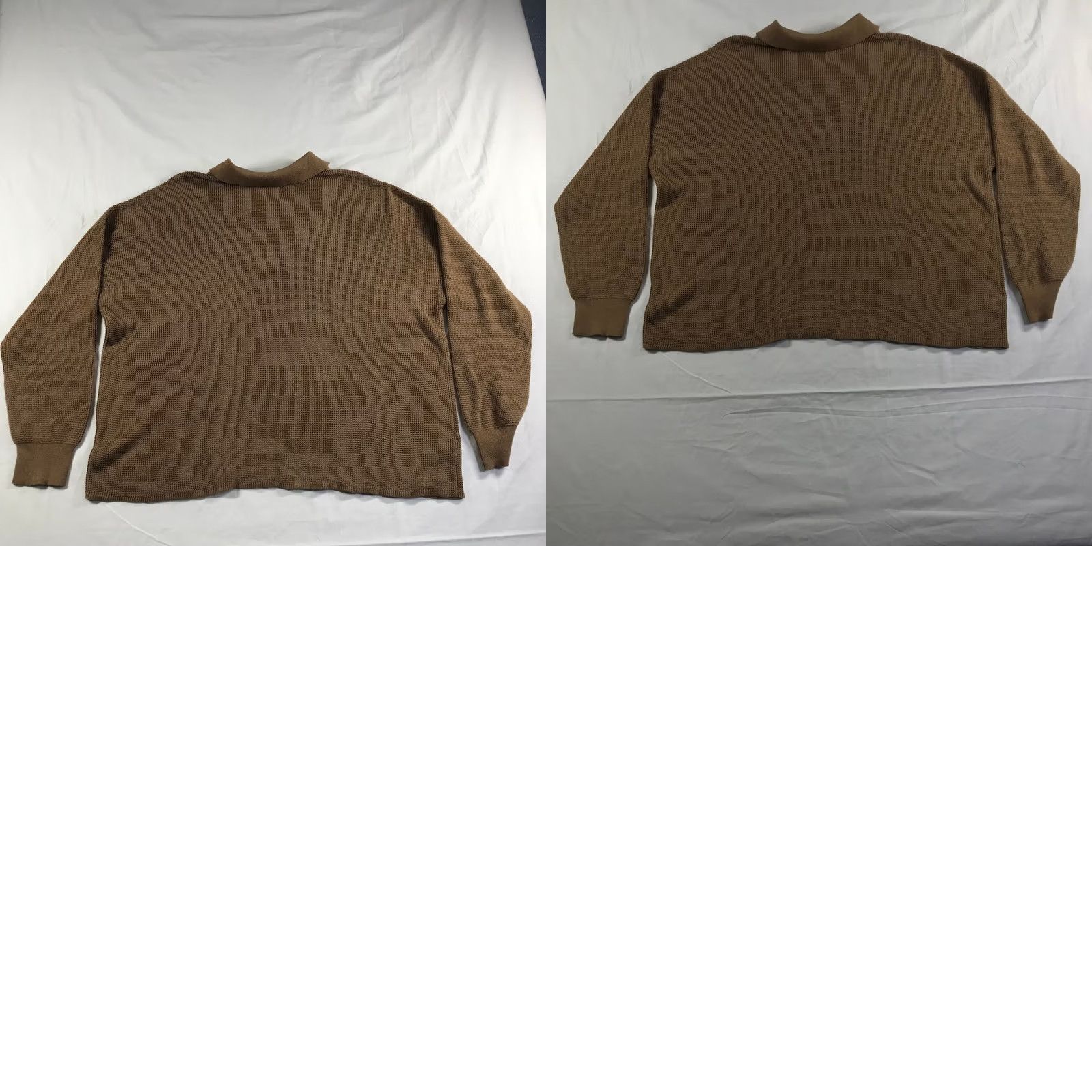 Eddie Bauer Eddie Bauer Womens 2XL Camel Brown Waffle Knit Johnny Collar Sweater Size XXL / US 16-18 / IT 52-54 - 9 Thumbnail