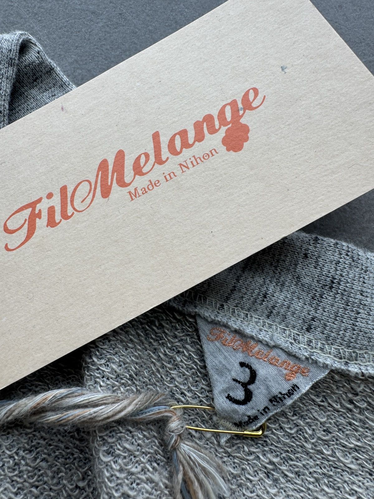 FilMelange FilMelange Japan Mens Grey Melange Sweater Cardigan M Size US M / EU 48-50 / 2 - 10 Thumbnail