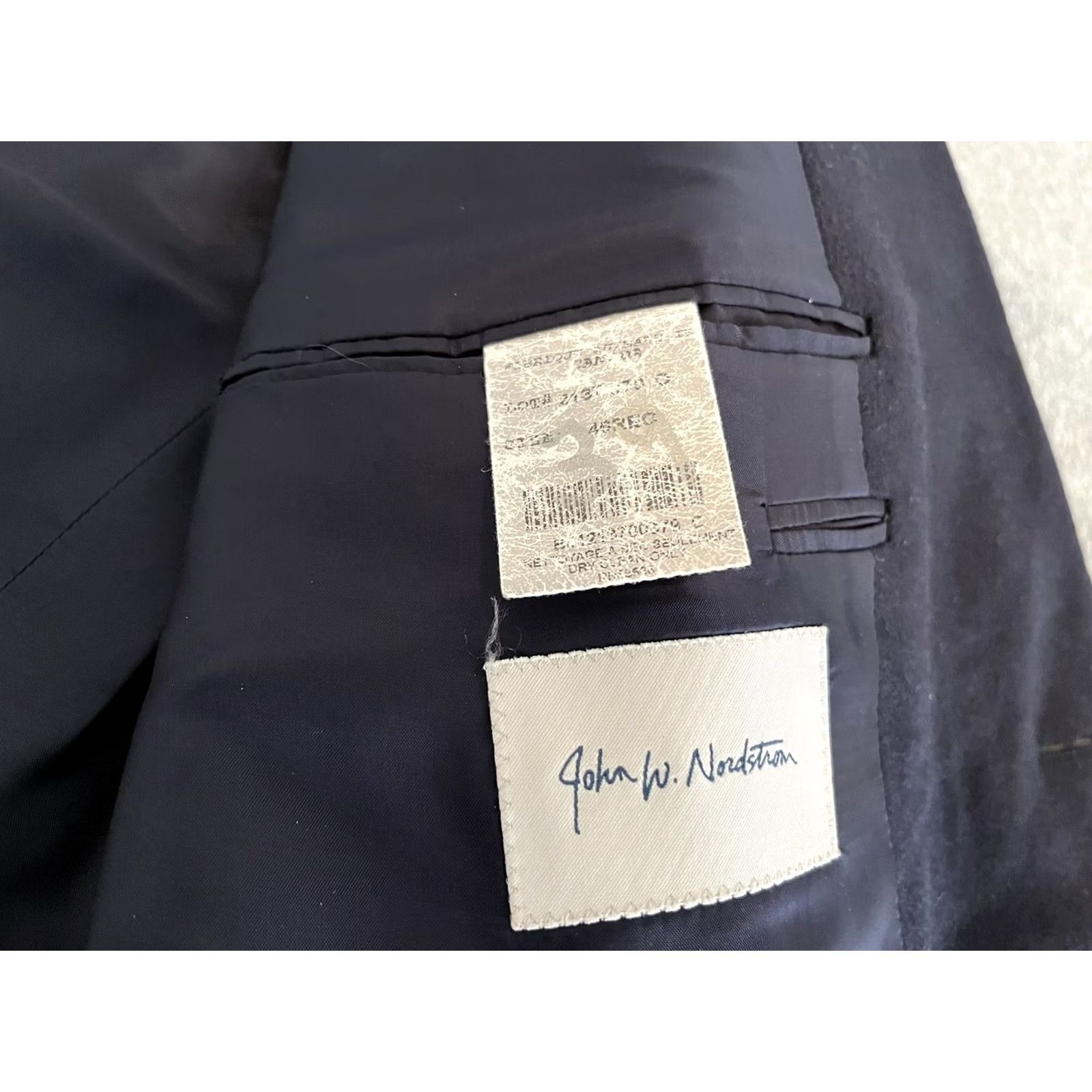 Nordstrom John W. Nordstrom Loro Piana 100% Cashmere Blazer Jacket Sport Coat Mens 46R Blue Solid 2 Button Women? Size 46R - 4 Thumbnail