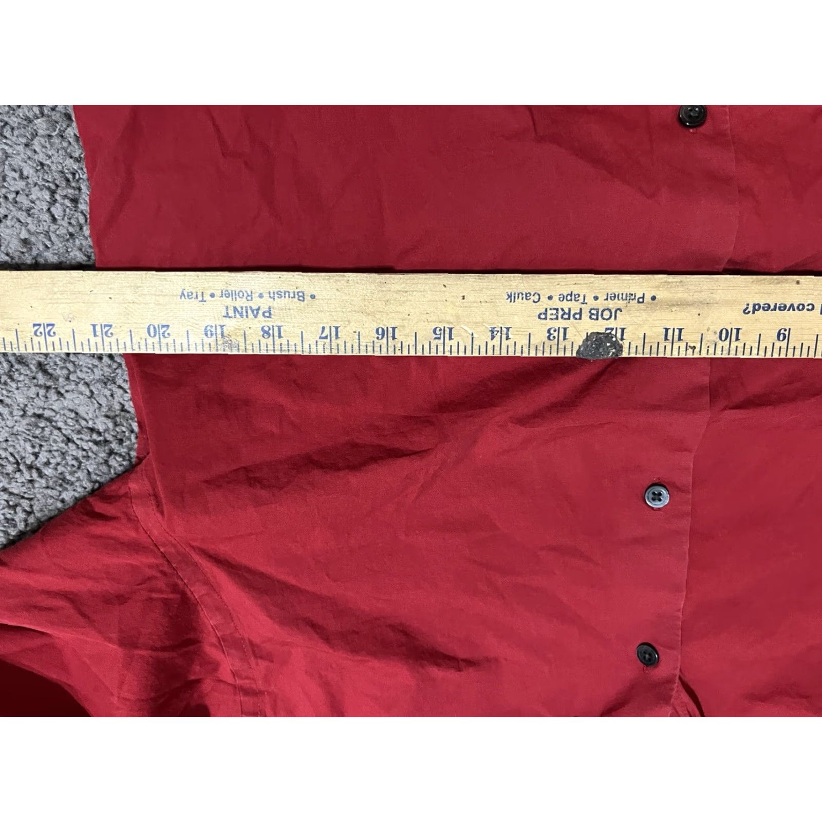 Express Express 1MX Red Button Dress Shirt Adult XL Regular Fit Mens Size 46R - 4 Thumbnail