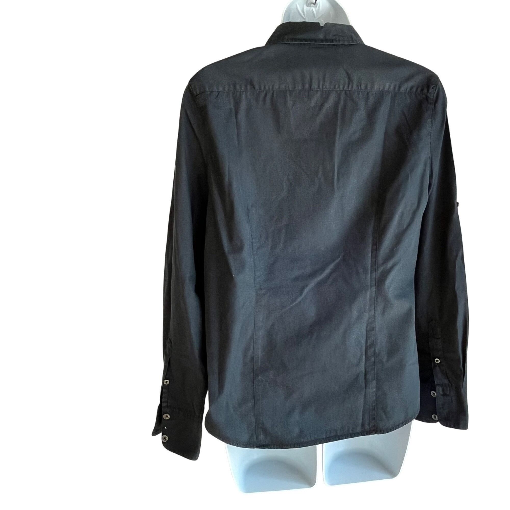 Gap Gap Black Long Sleeve Button-Up Shirt M Womens Casual Cotton Size M / US 6-8 / IT 42-44 - 2 Thumbnail