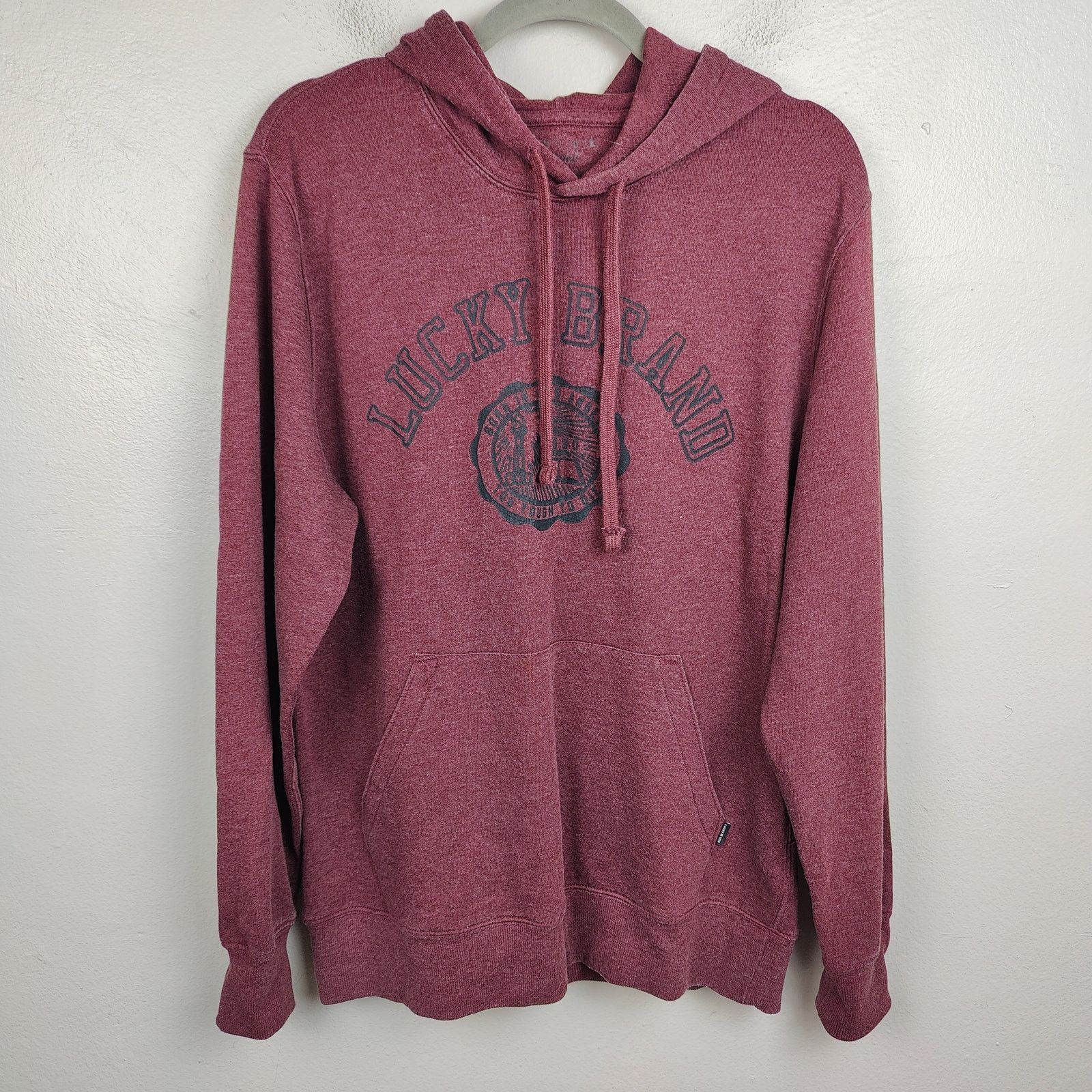 Lucky Brand Lucky Brand Venice Burnout Hoodie Mens Medium Burgundy Size US M / EU 48-50 / 2 - 1 Thumbnail