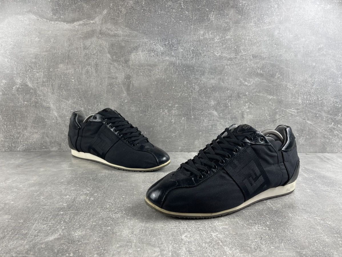Fendi Fendi Vintage 90s Zucca Nylon Leather Black Low Top Sneakers Size US 11 / EU 44 - 4 Thumbnail