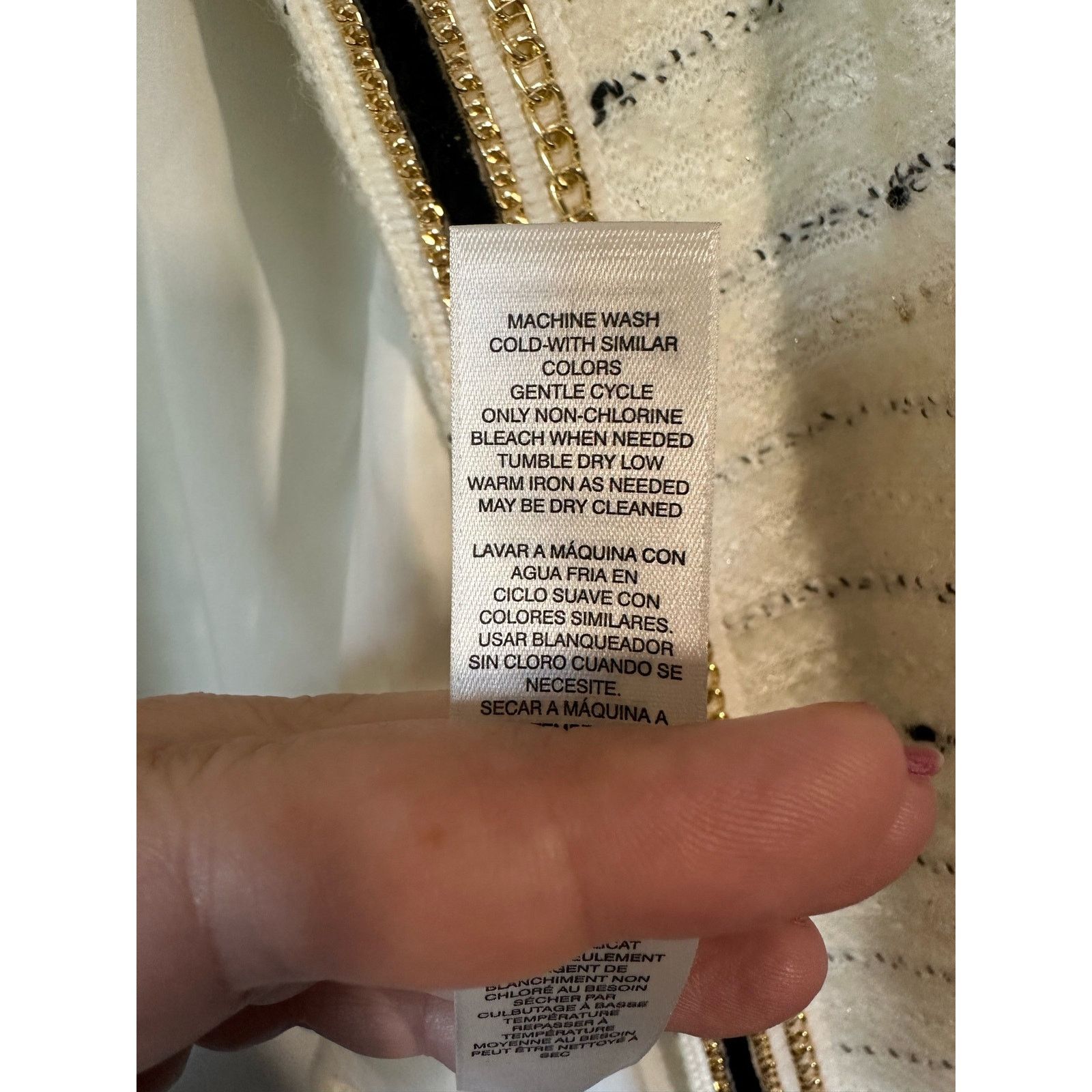Chicos Chicos Sz 4 Jacket Brocade Sleeve Black Gold Embellishment Size XS / US 0-2 / IT 36-38 - 10 Thumbnail