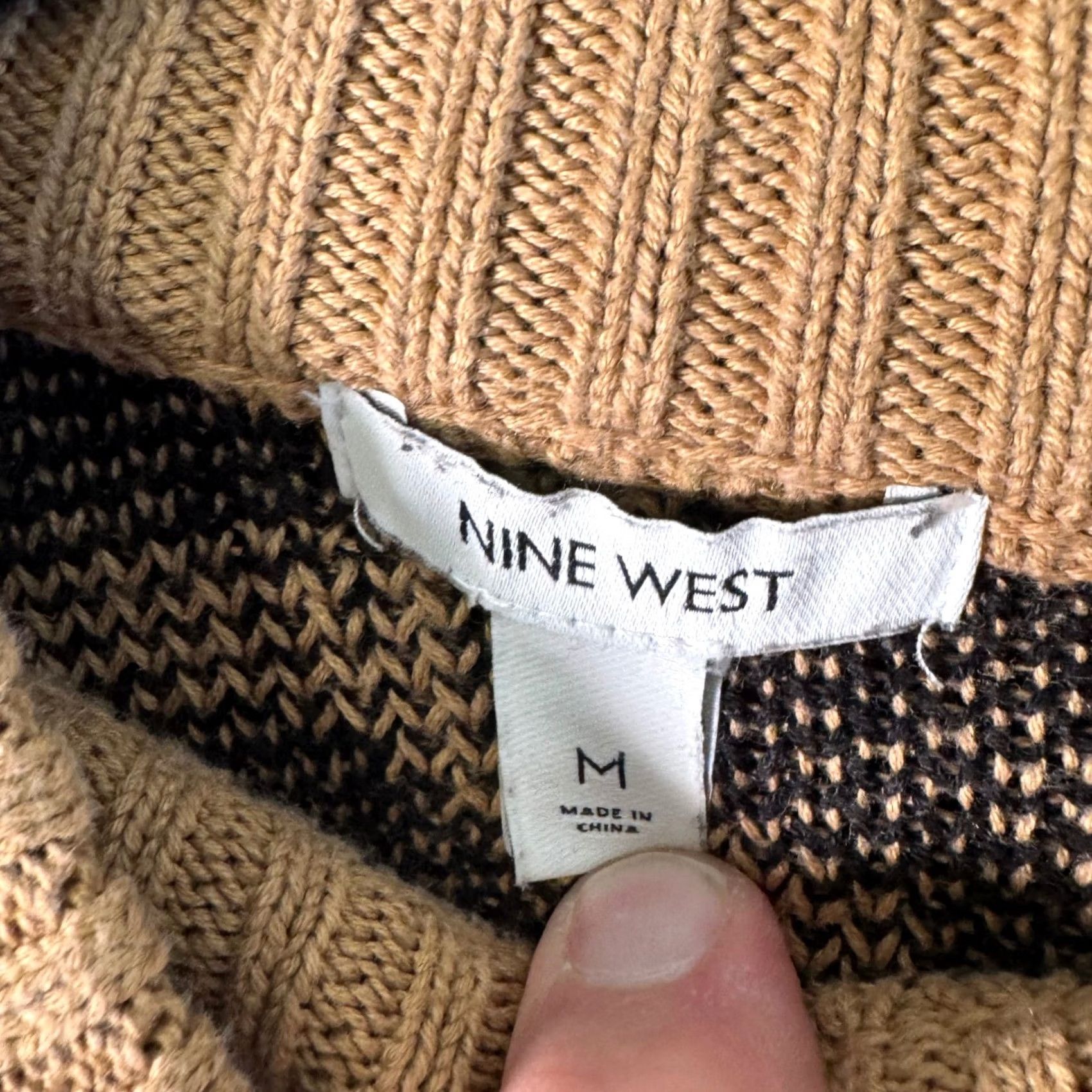Nine West Nine West Womens M Leopard Print Mock Neck Sweater Knit Pullover Statement Top Size M / US 6-8 / IT 42-44 - 3 Thumbnail