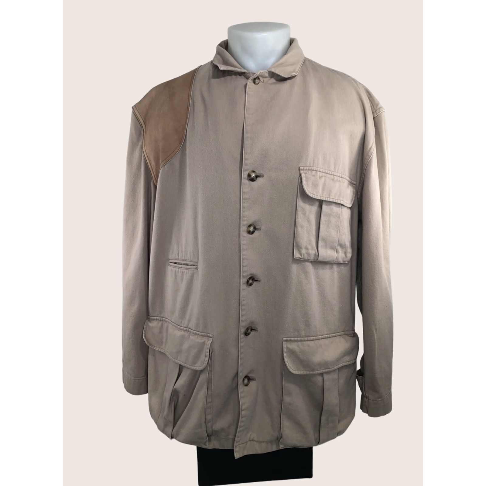 Banana Republic BANANA REPUBLIC Jacket Vintage Leather Ranch Hunting XL 2XL Men Light Brown Padded Field Chore Barn Shirt? Size US XL / EU 56 / 4 - 1 Thumbnail