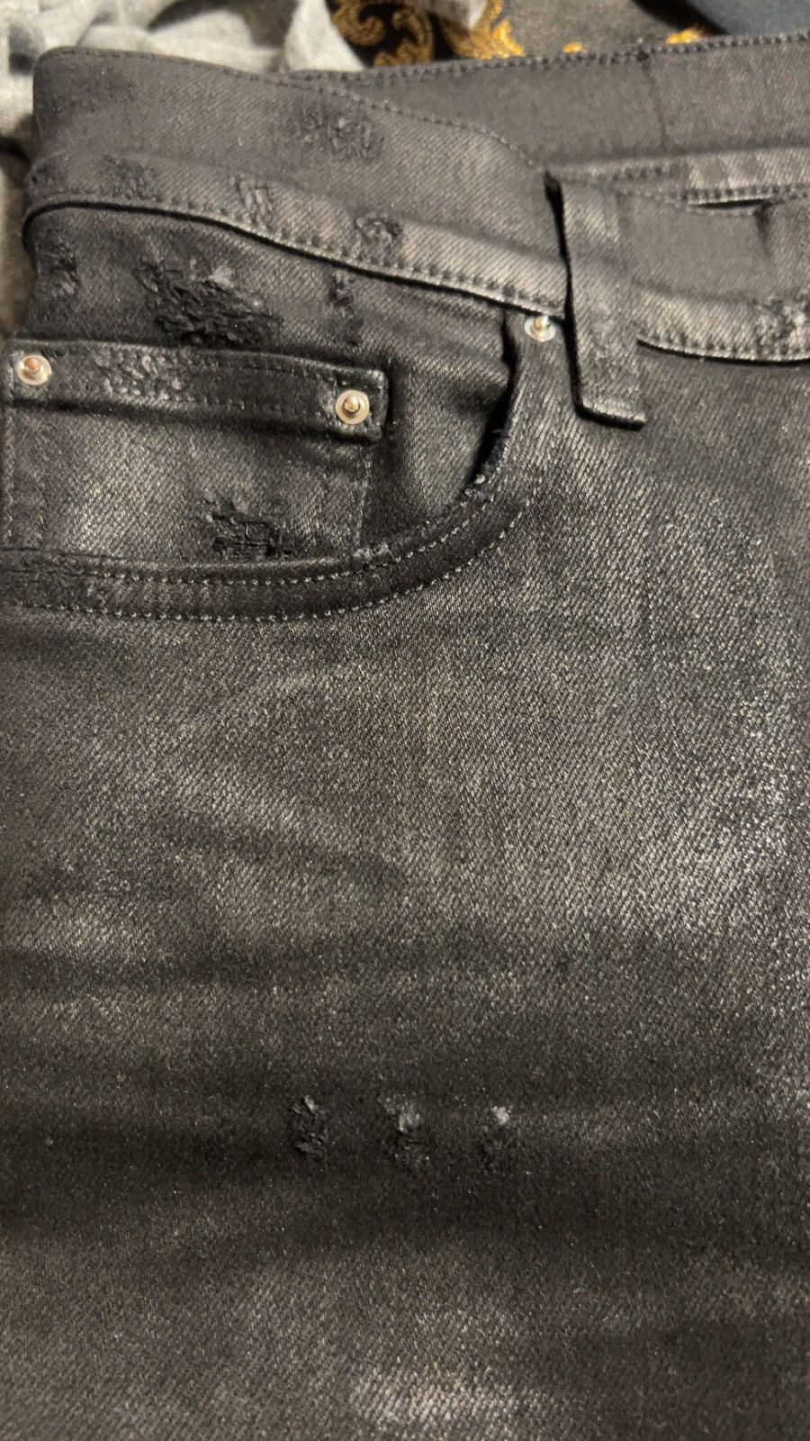 Amiri Black Waxed Thrasher Denim Size US 32 / EU 48 - 7 Thumbnail