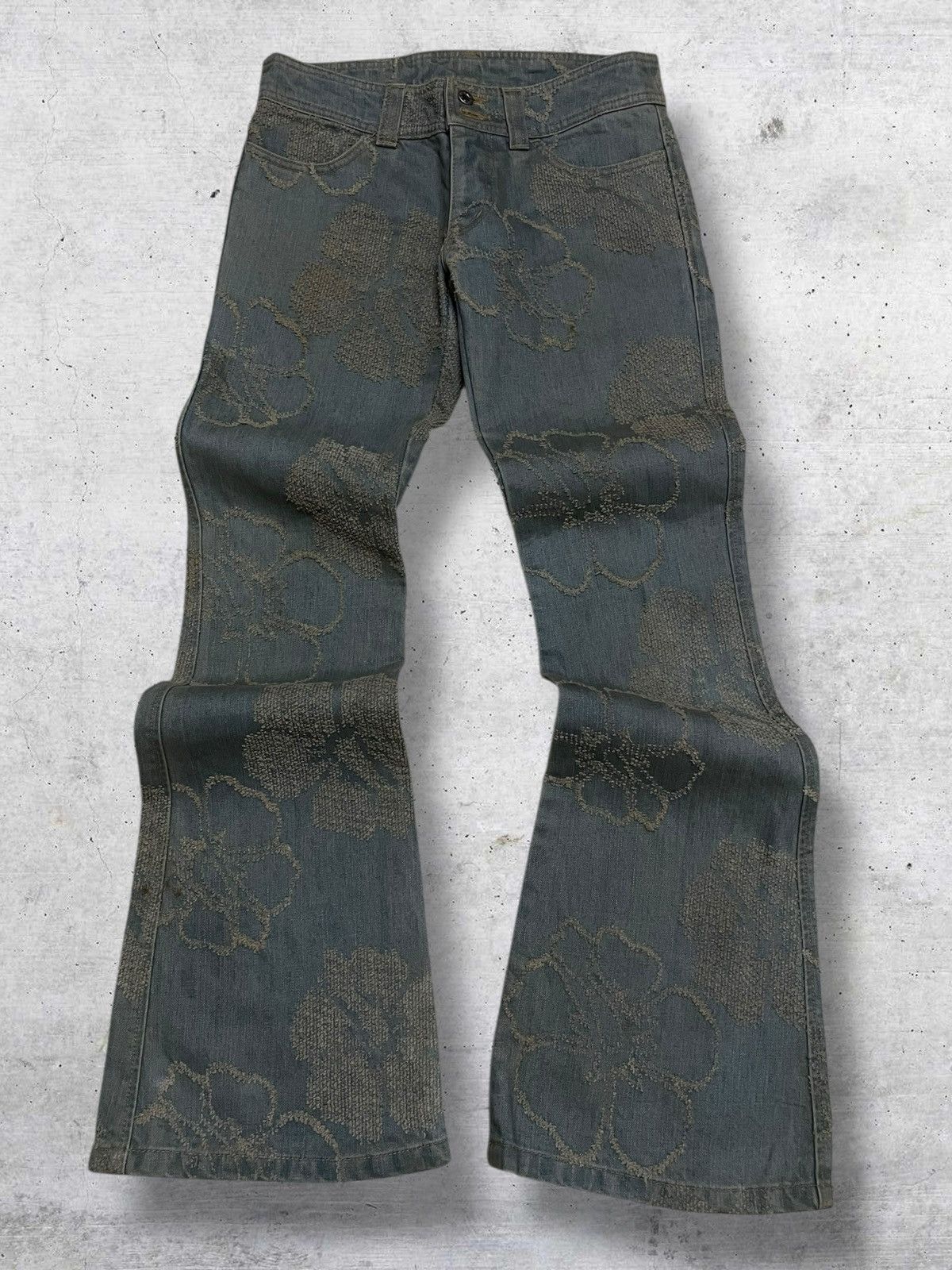 Hysteric Glamour VINTAGE ALBAROSA JAPAN CRAFTED JACQUERD ART FLARE DENIM 90S Size US 28 / EU 44 - 1 Thumbnail