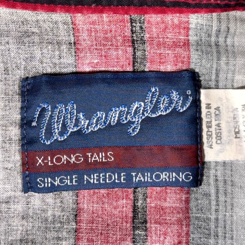 Wrangler VINTAGE Wrangler Western Shirt Mens LARGE Red Striped Cotton Pearl Snap 80s Size US L / EU 52-54 / 3 - 4 Thumbnail