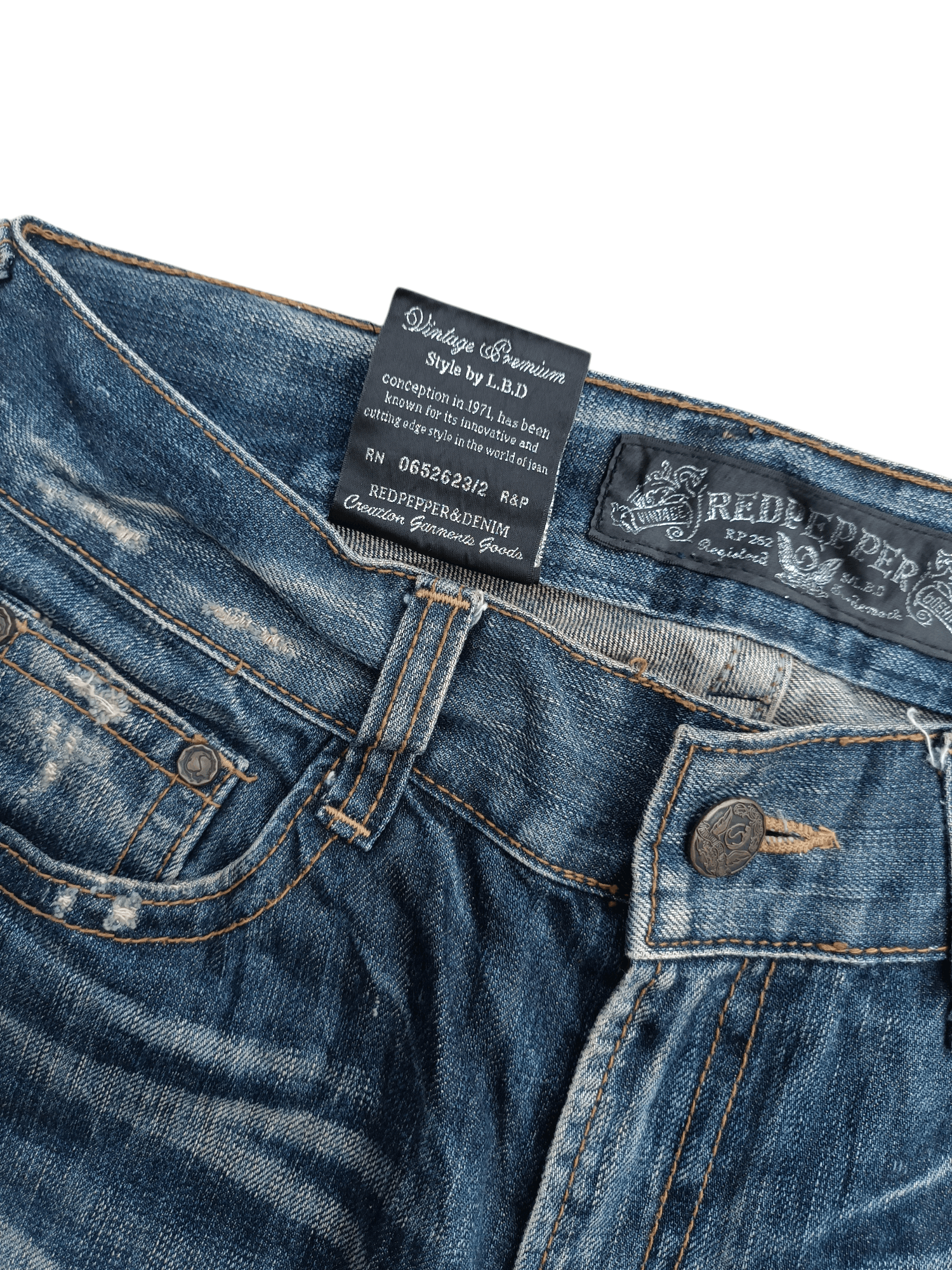 Chip & Pepper × Japanese Brand 🔥FYEE🔥Vintage Red Pepper Distressed Whiskers Denim Size US 32 / EU 48 - 8 Thumbnail
