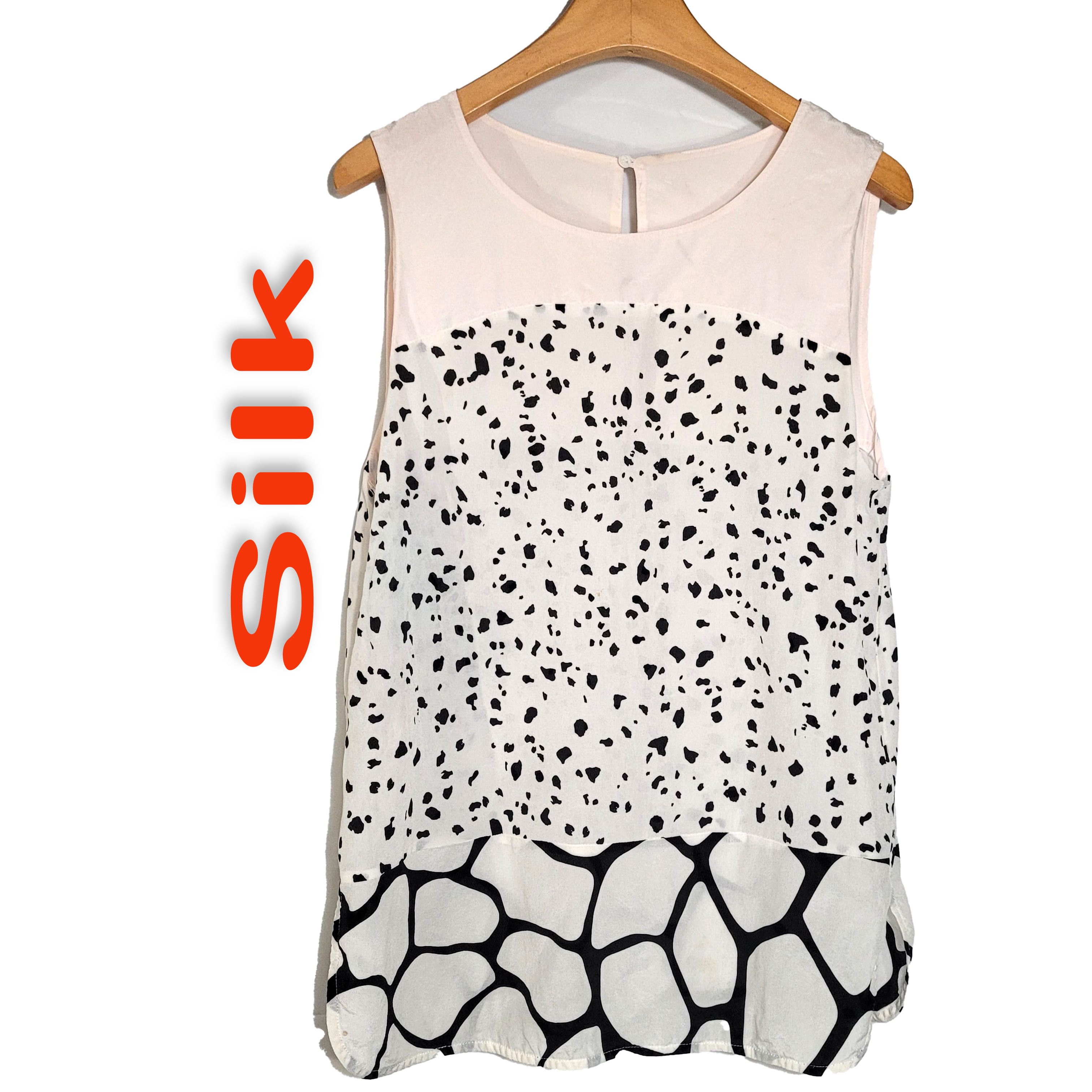 Other Women's 100% Silk Size S Sleeveless Tank Top SDK359 Size S / US 4 / IT 40 - 1 Thumbnail