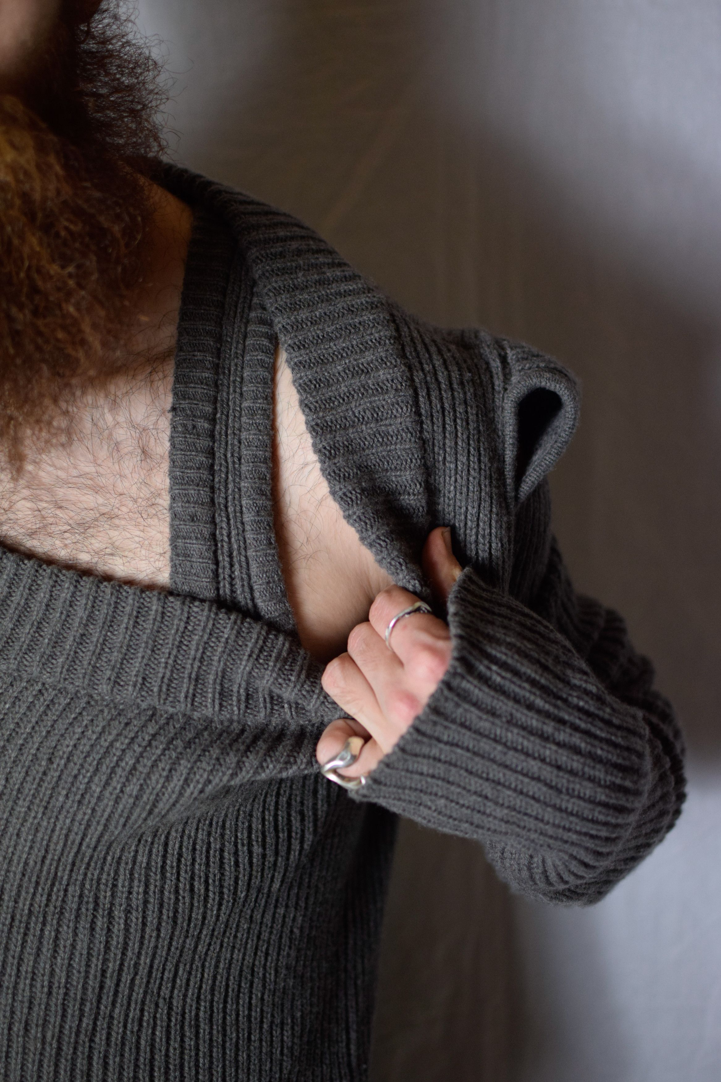 Rick Owens Rick Owens AW21 Banana Sweater - RR02A5608-WSBR Size US L / EU 52-54 / 3 - 13 Thumbnail