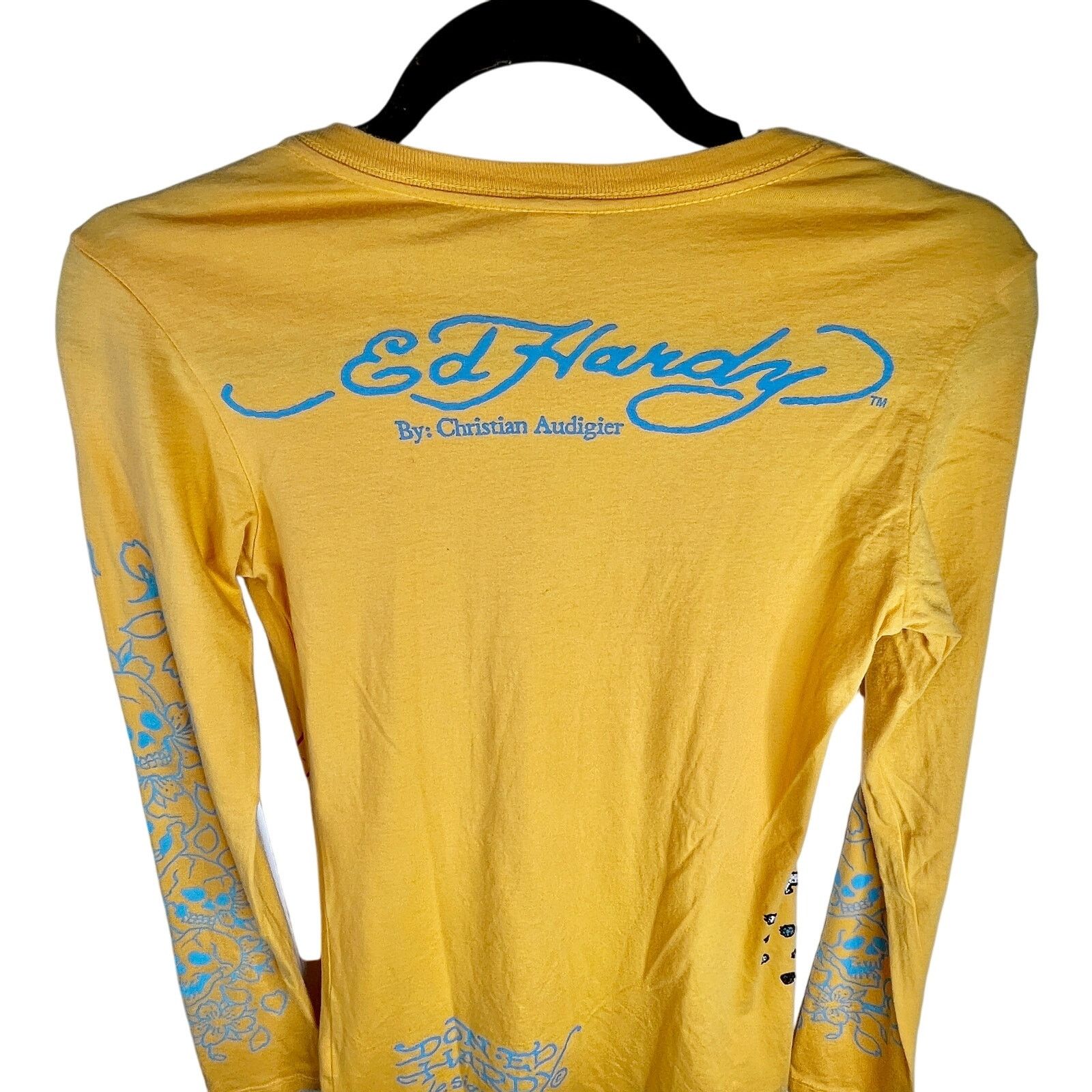 Ed Hardy Ed Hardy by Christian Audigier Y2K Skull Long Sleeve Shirt Size M / US 6-8 / IT 42-44 - 7 Thumbnail