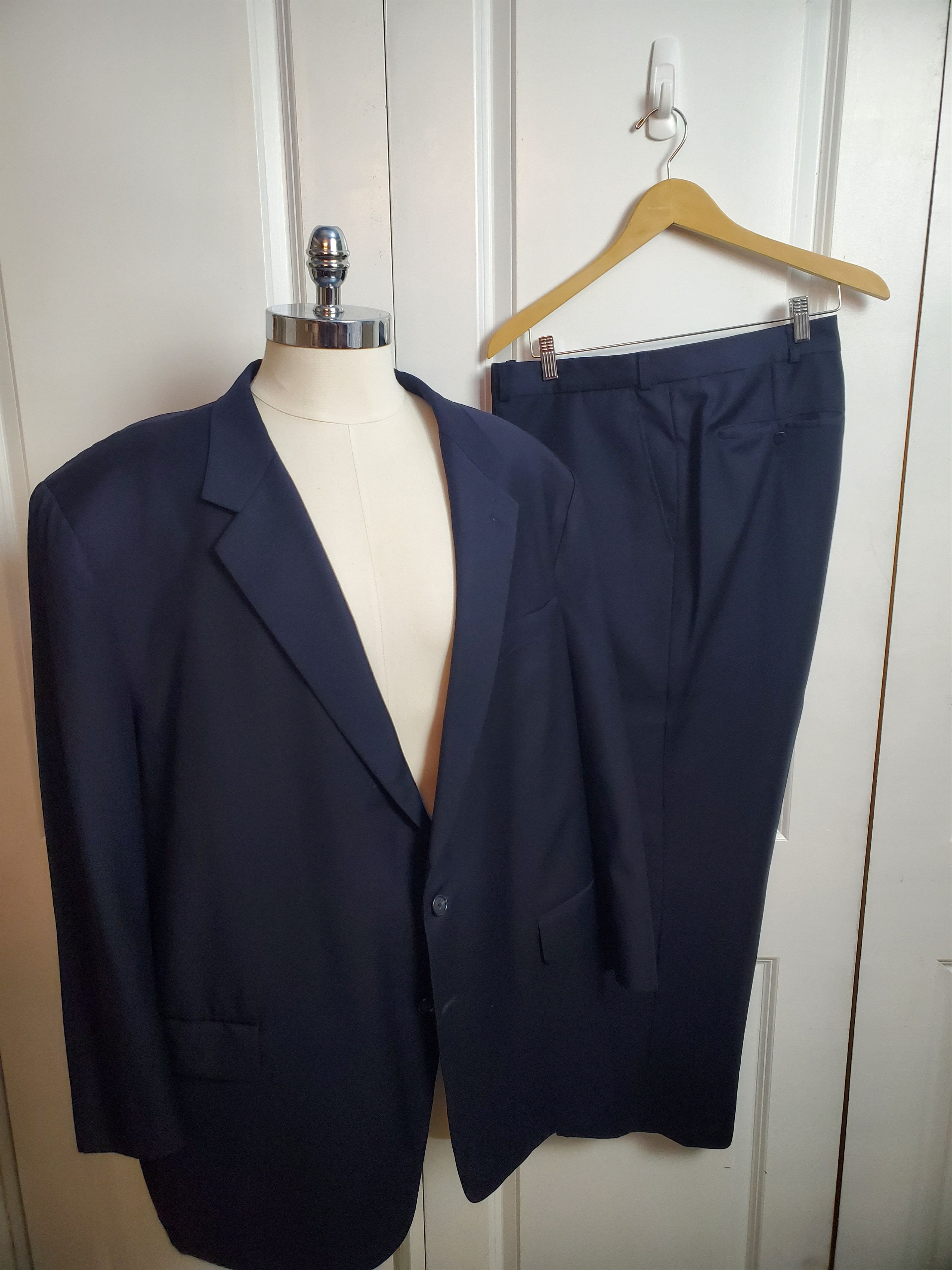Dormeuil Amadeus 50R - 52R Blue Super 100s Wool Mens Suit