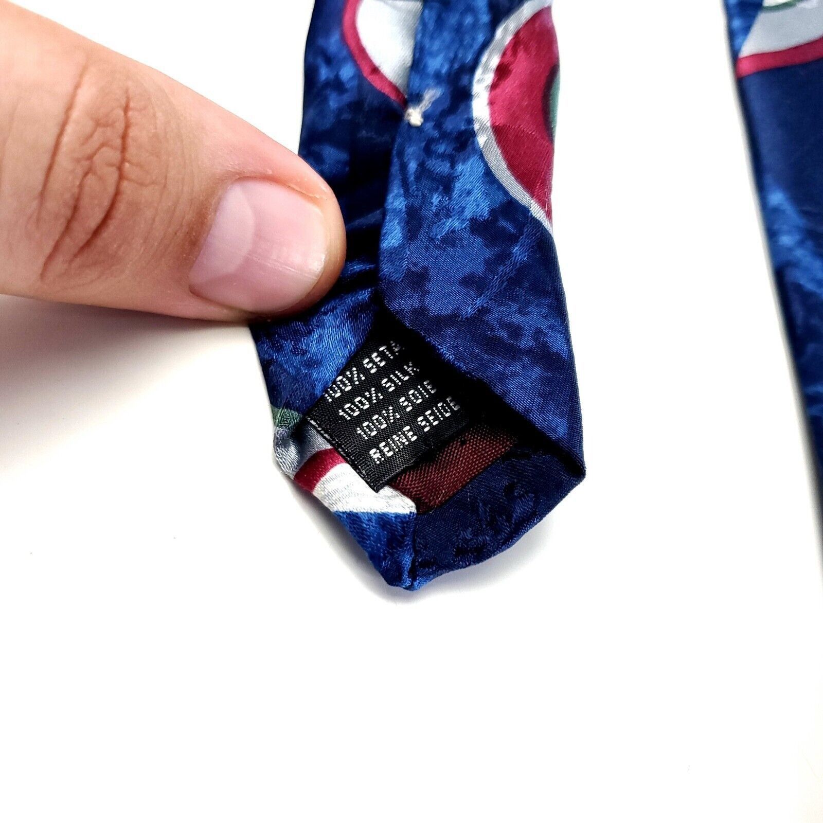 Vintage Cervino Alta Moda Silk Tie Italy Blue Abstract Print Size ONE SIZE - 4 Thumbnail
