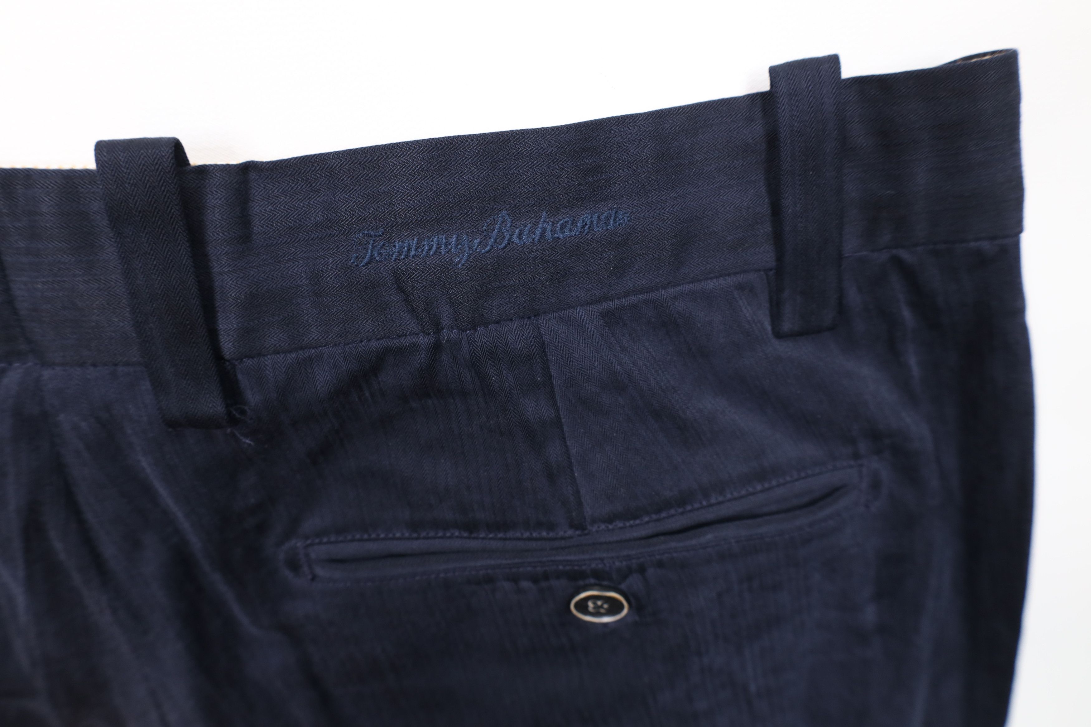 Tommy Bahama Vintage Tommy Bahama Silk Wide Leg Chino Pants Navy Blue Size US 34 / EU 50 - 13 Thumbnail