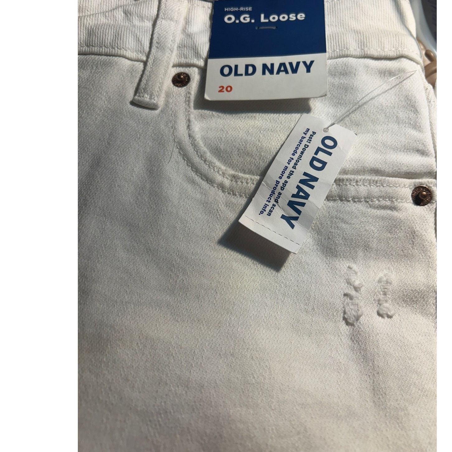 Old Navy Old Navy Womens White High Rise O.G. Loose Jeans 20 Size 42" / US 20 - 5 Thumbnail
