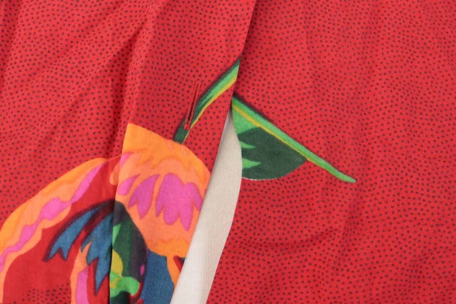 Christian Dior Monsieur Mondi The Company Red Floral Short Sleeve Blouse Shirt Size M / US 6-8 / IT 42-44 - 3 Thumbnail