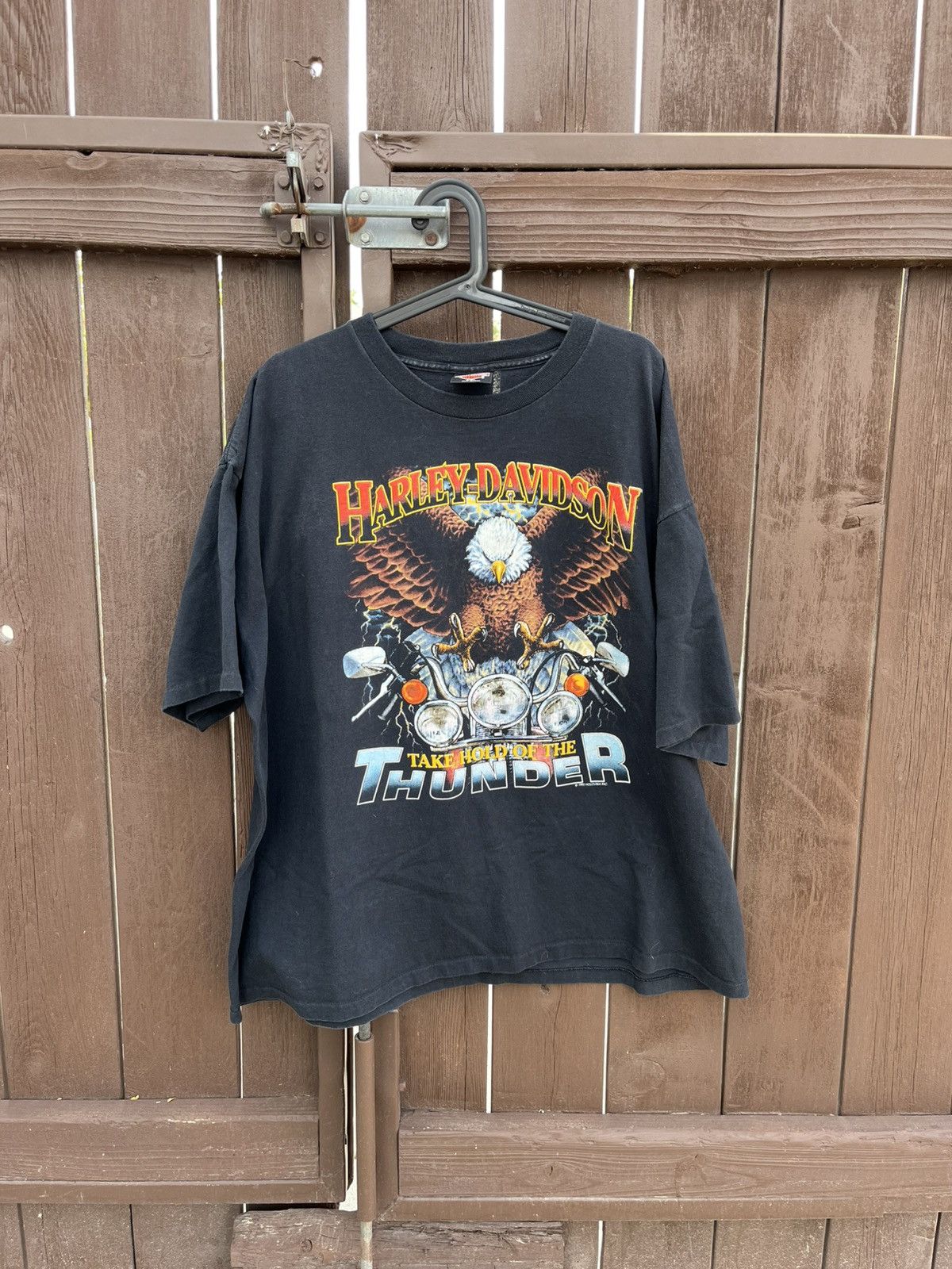 vintage harley davidson take hold of the thunder tee