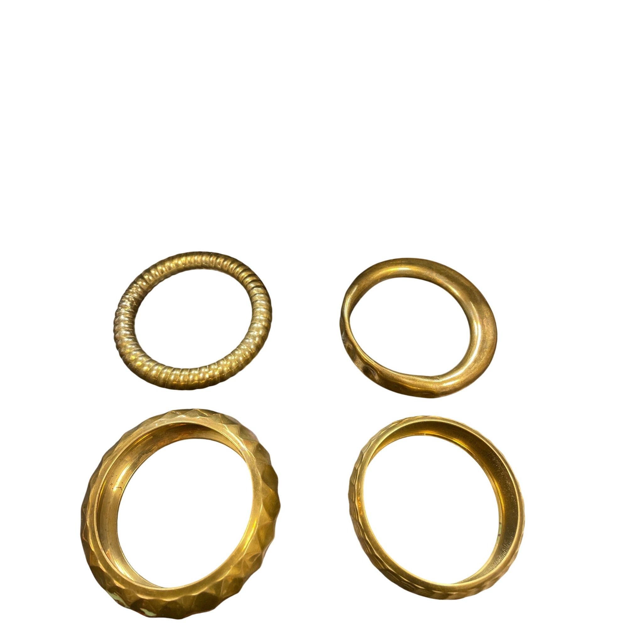 Other Set Of 4 Vintage Brass Bangles With Textured & Smooth Design Size ONE SIZE - 1 Thumbnail