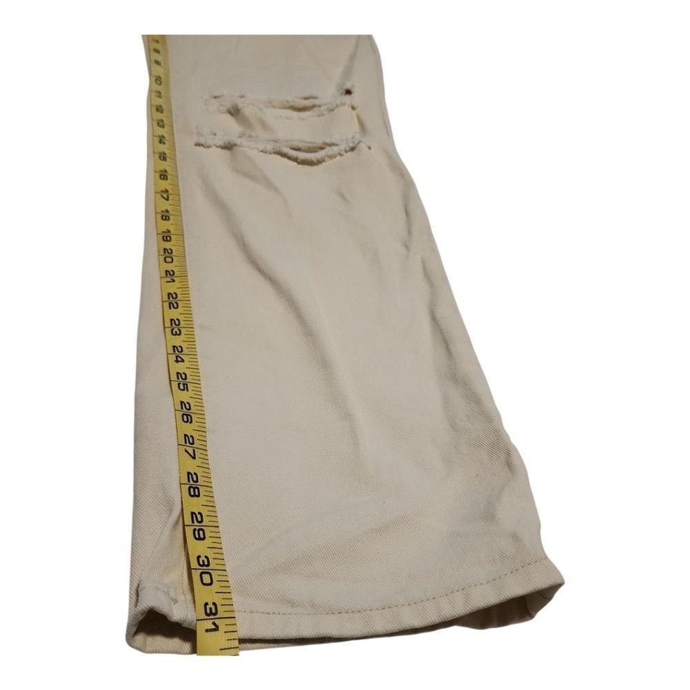 Other Dogma Wide Leg Distressed Jeans Women 25 Cream Streetwear Size 25" / US 0 / IT 36 - 5 Thumbnail