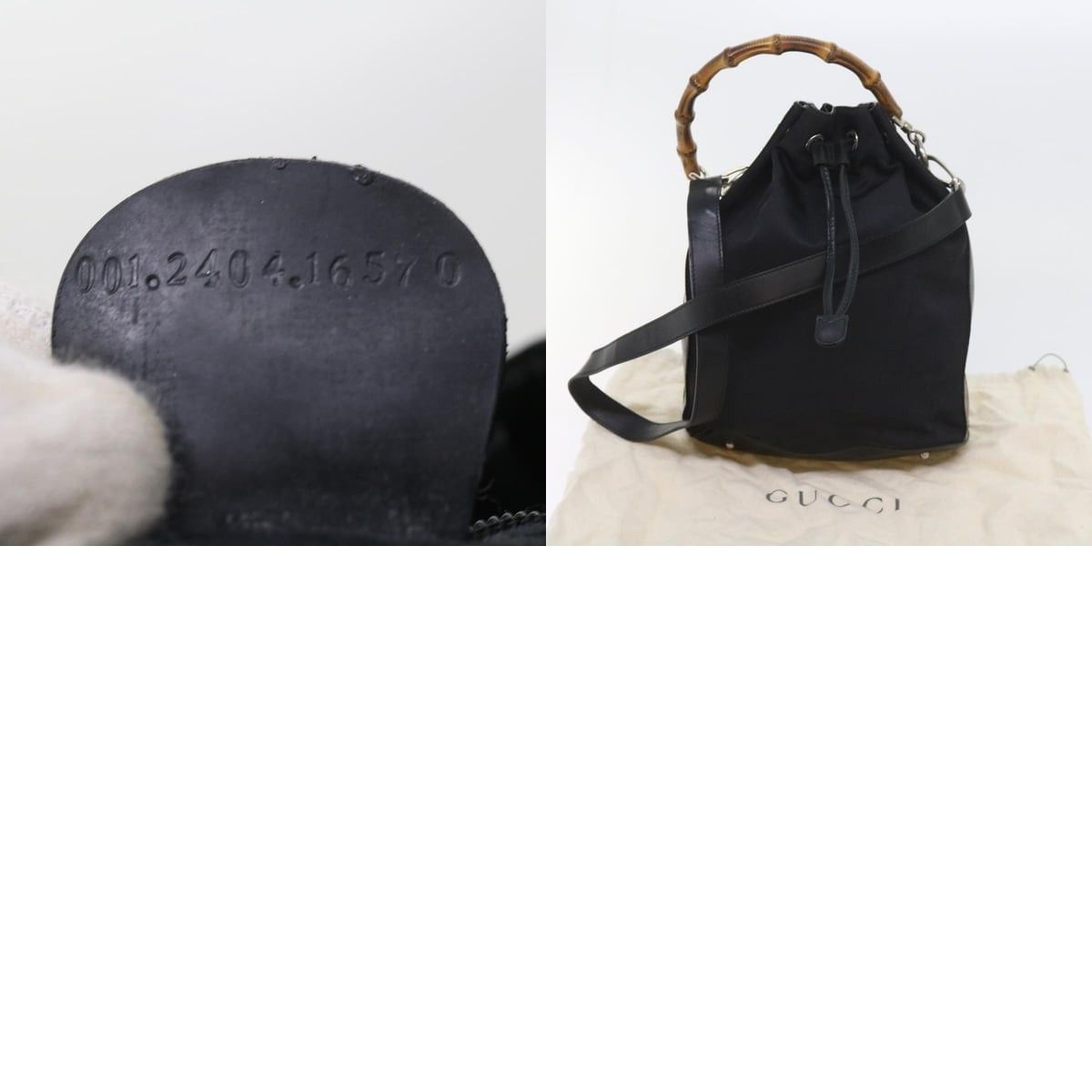 Gucci GUCCI Bamboo Shoulder Bag Nylon Black Size ONE SIZE - 13 Thumbnail