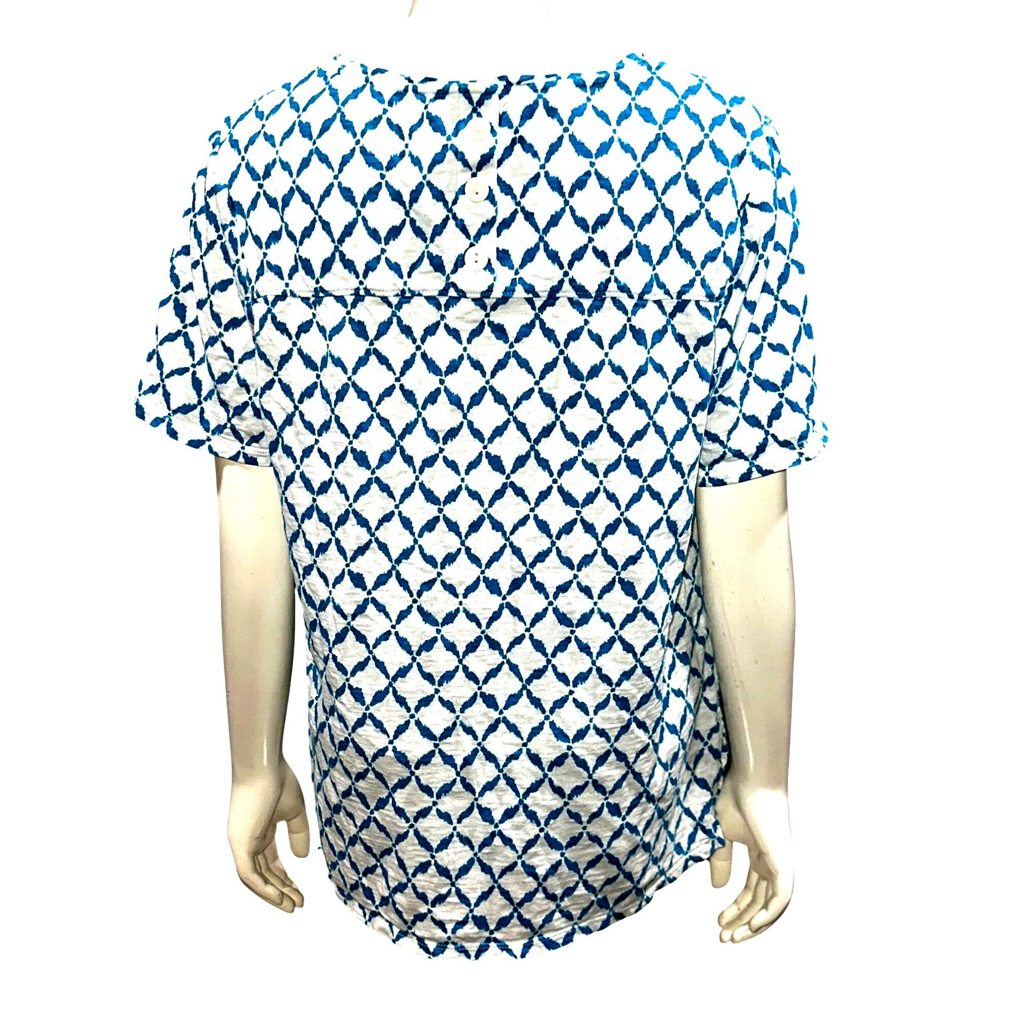 Chicos Chicos Button Back Slub Tee Blouse Soft Cotton Blend Scoop Size M / US 6-8 / IT 42-44 - 2 Thumbnail