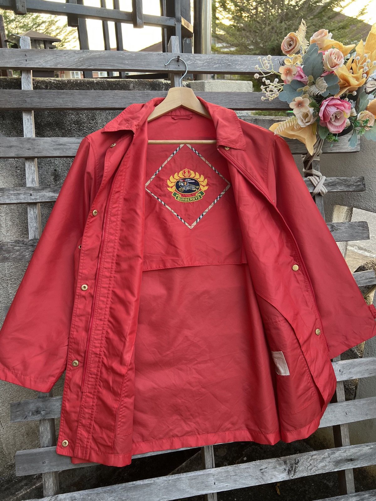 Burberry Burberry Red Button Jacket – Lightweight Casual Outerwear Size M / US 6-8 / IT 42-44 - 11 Thumbnail