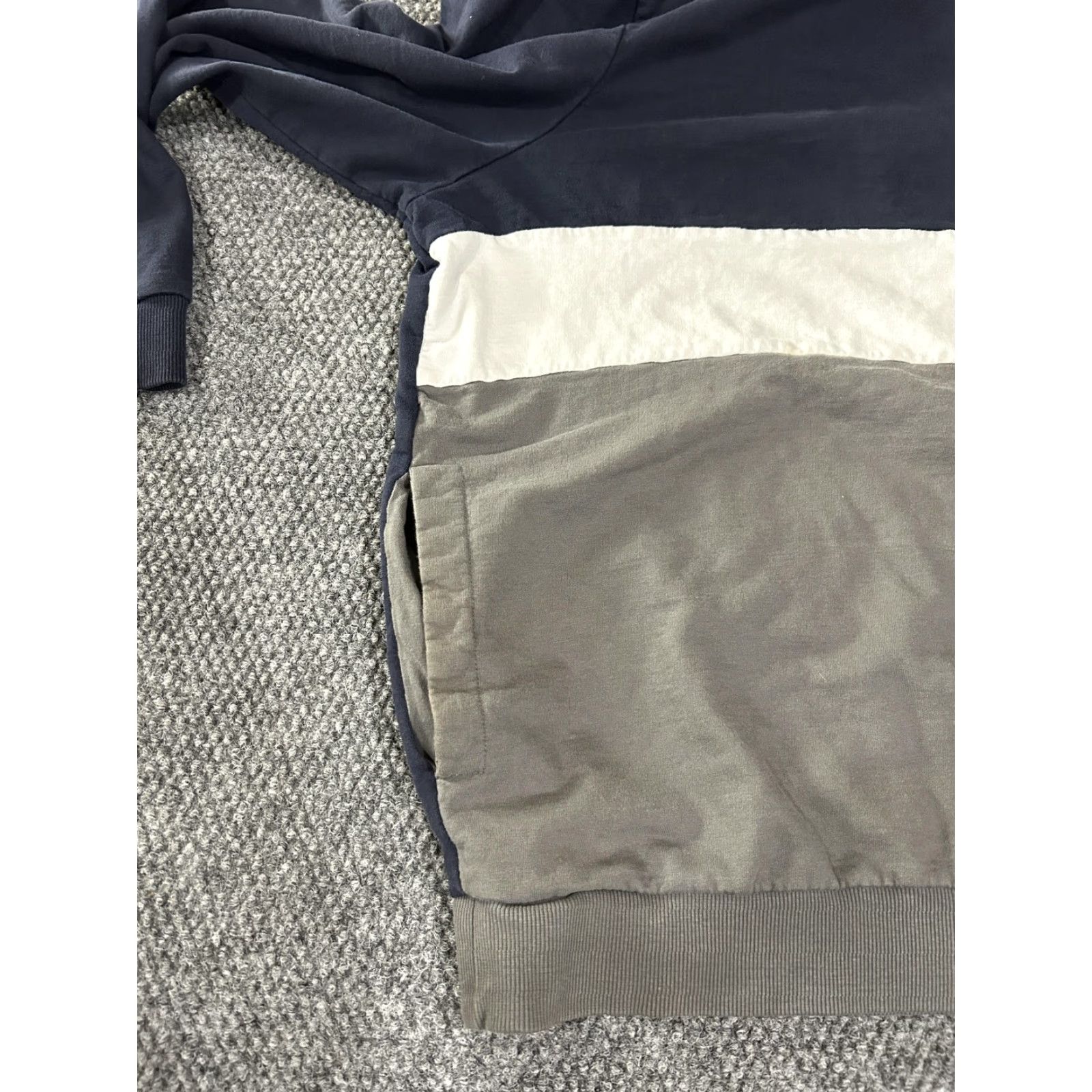 Sean John Sean John Hoodie Jacket Mens 3XB Navy Gray Colorblock Full Zip Hooded Cotton Fleece Pockets Logo Zipper Size US XXL / EU 58 / 5 - 5 Thumbnail