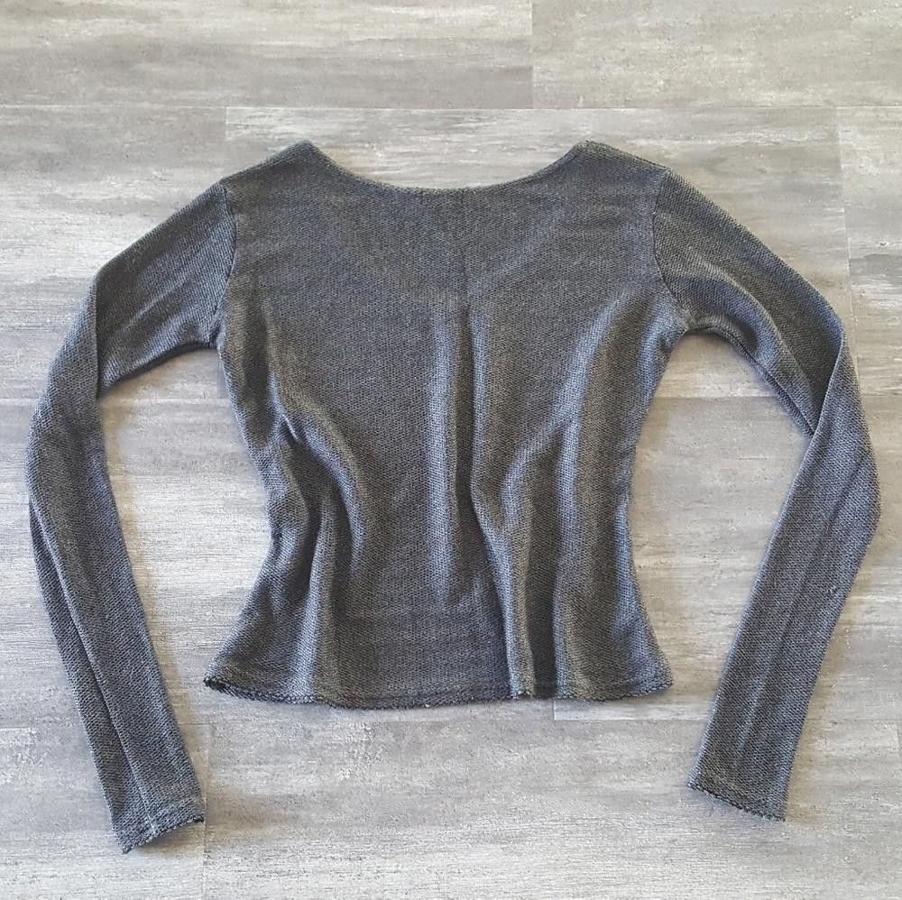 Designer Dark Grey Thick Melville Sweater Long Sleeve Size ONE SIZE - 2 Thumbnail