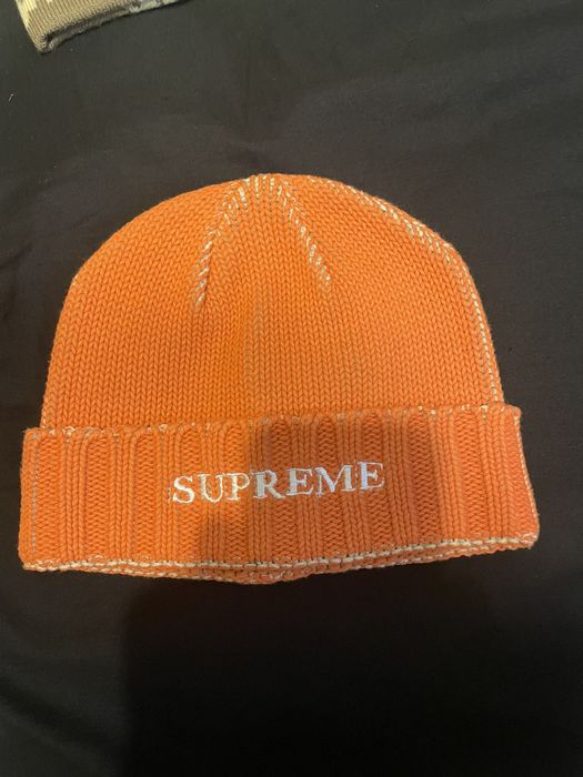 Supreme Supreme Overprint Beanie Orange | Grailed