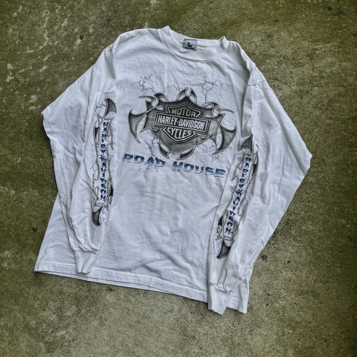 Harley Davidson Vintage Harley Flame Shirt Longsleeve ERD Grunge Biker WCC Size US XL / EU 56 / 4 - 5 Thumbnail