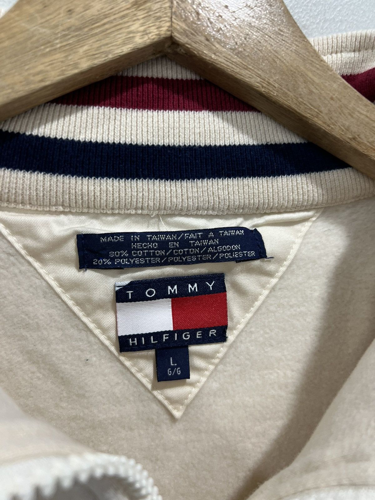 Tommy Hilfiger Vintage Tommy Hilfiger Striped Quarter Zip Sweater Size US L / EU 52-54 / 3 - 3 Thumbnail