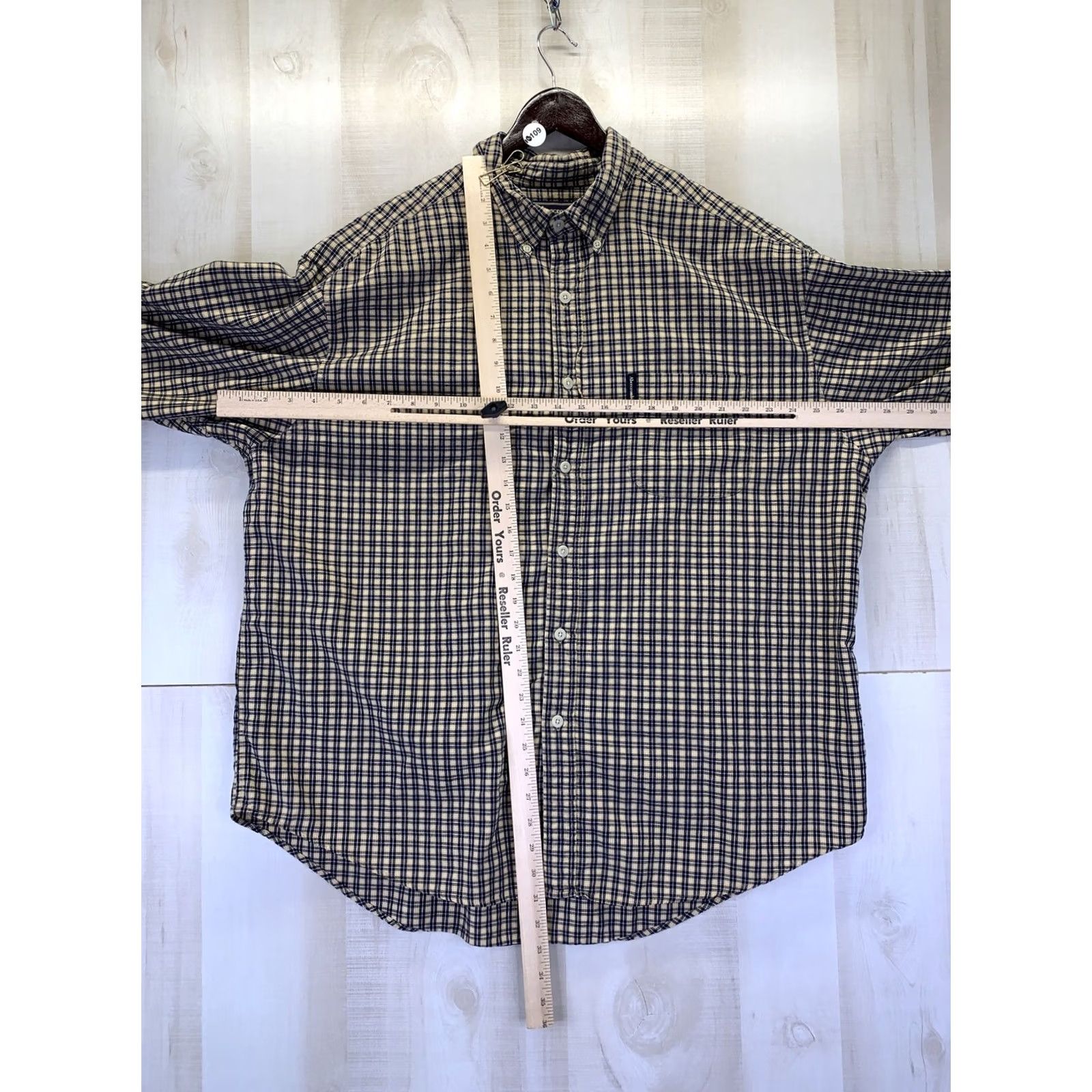 Abercrombie & Fitch Abercrombie & Fitch Vintage Mens Navy Gold Plaid Check Button Down Shirt XL- Shirt Men XL Plaid 90s Vintage Button-Down Collared Casual Workwear Size US XL / EU 56 / 4 - 4 Thumbnail