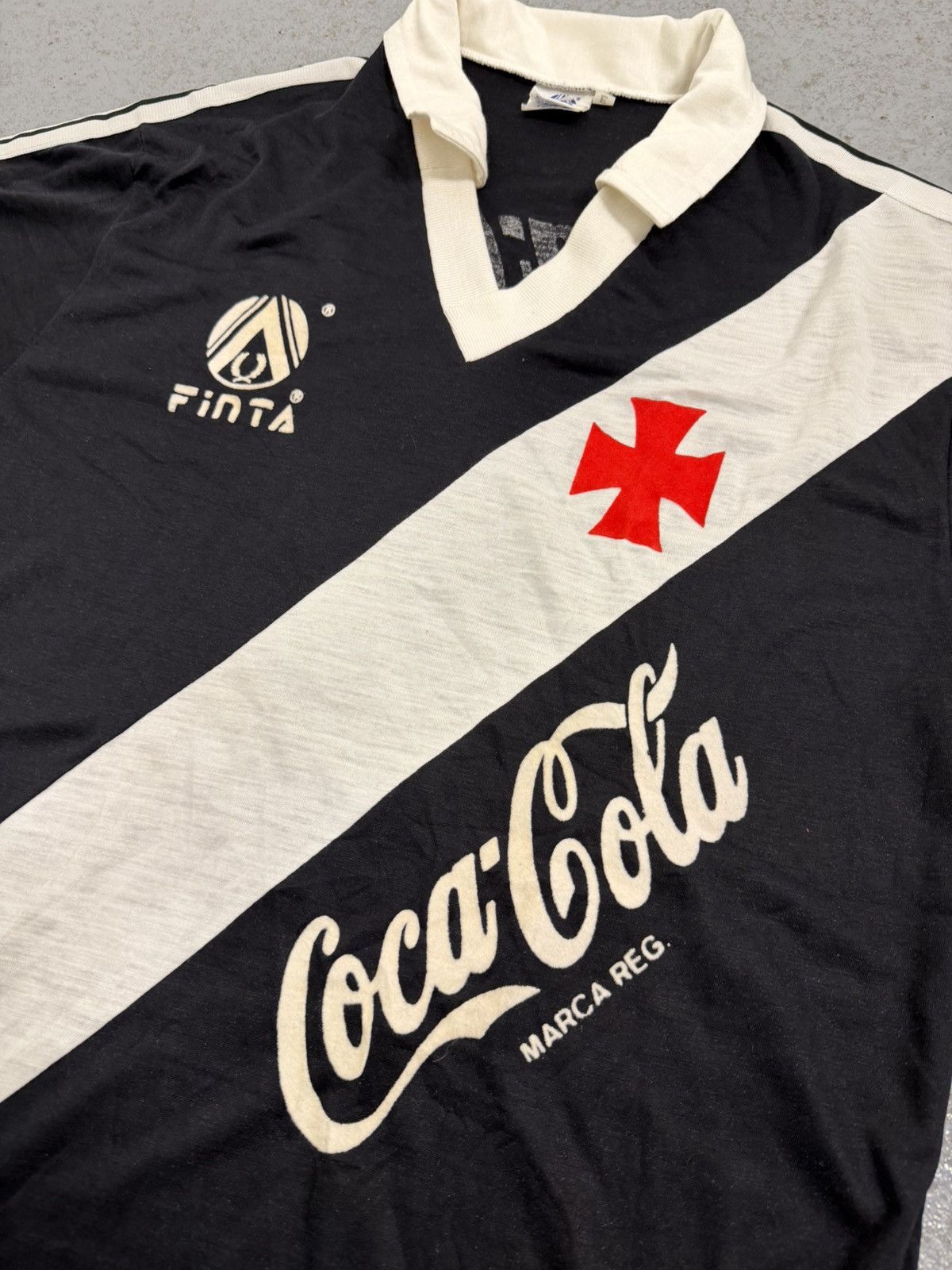 Vintage Vintage 1989 Vasco Da Gama Finta 7 Marca Reg CocaCola Jersey Size US S / EU 44-46 / 1 - 7 Thumbnail