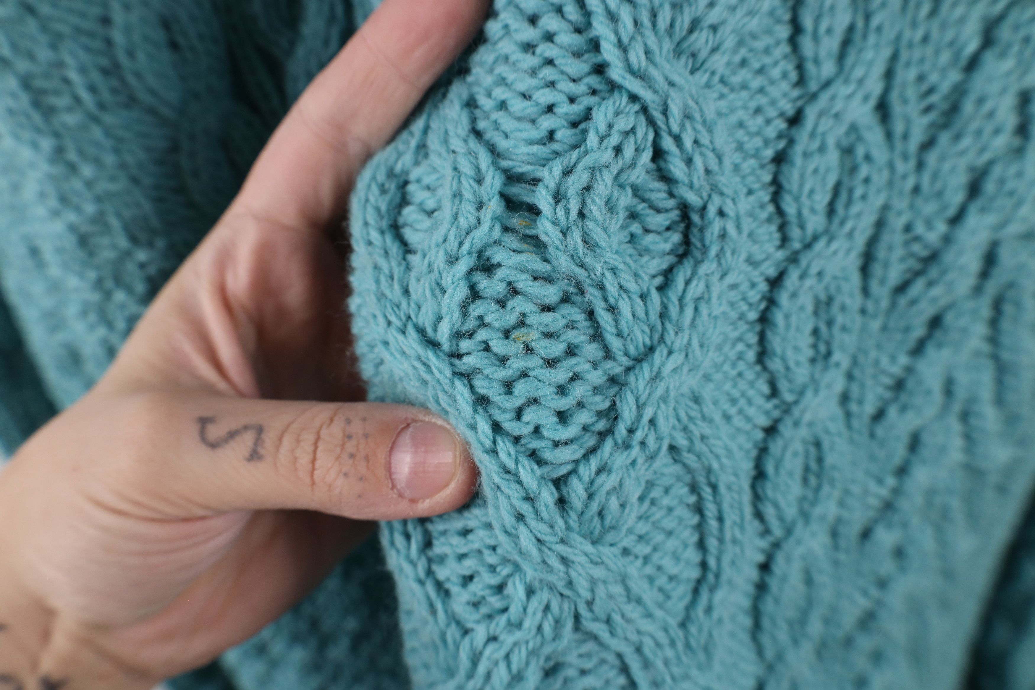 Vintage Vintage 90s Merino Wool Chunky Cable Knit Fisherman Sweater Size XL / US 12-14 / IT 48-50 - 5 Thumbnail