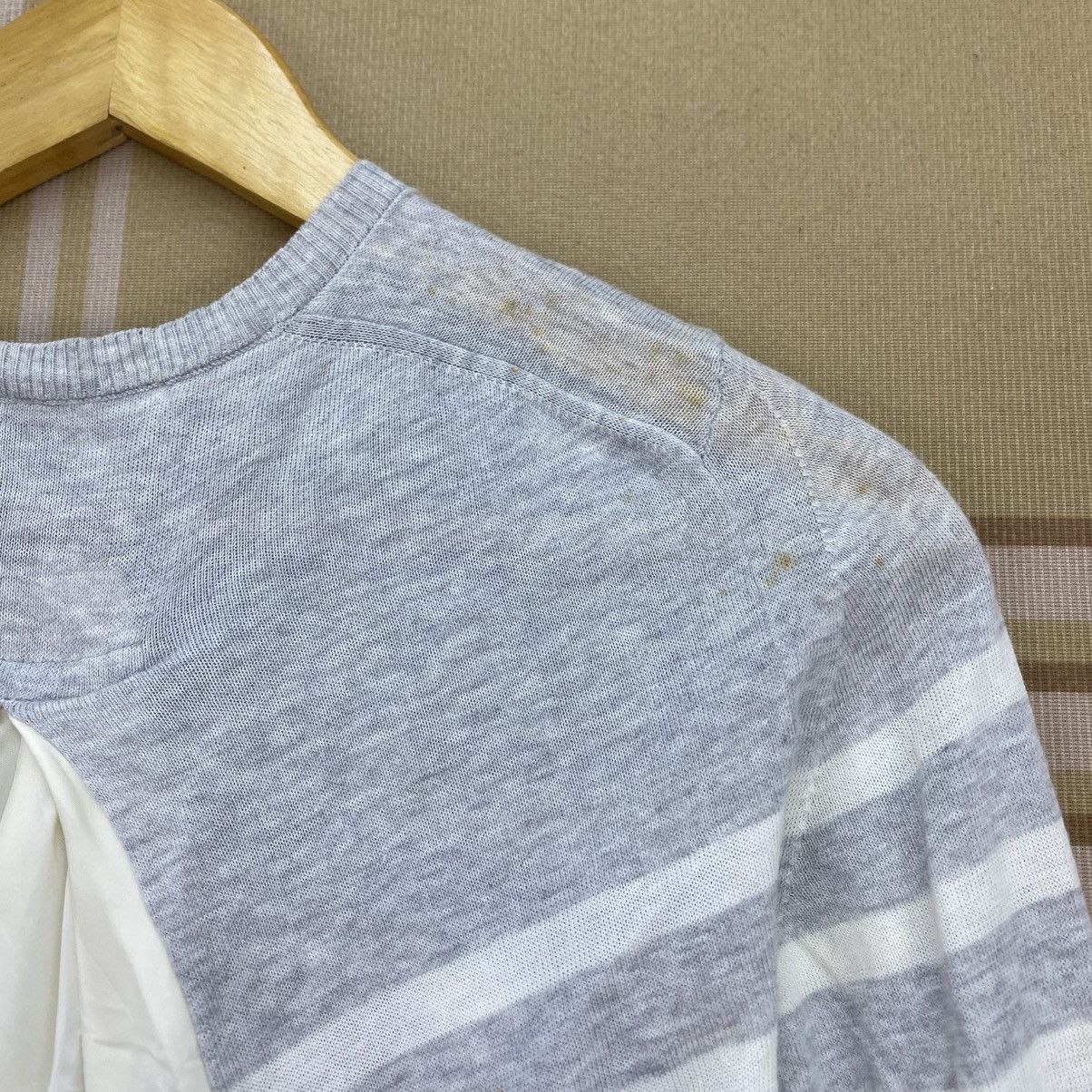 Japanese Brand 🫶 sacai luck Stripes Pattern back flare border cardigan Size US M / EU 48-50 / 2 - 6 Thumbnail