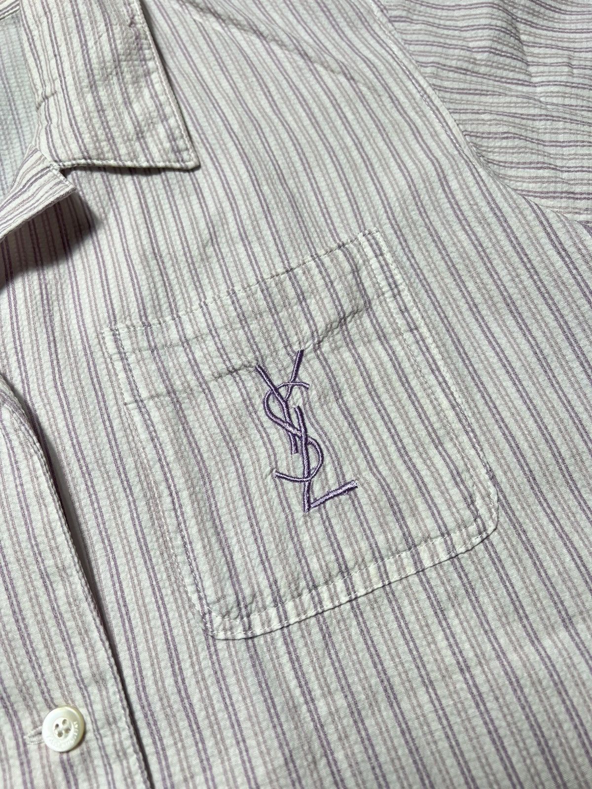 Yves Saint Laurent Vintage YveSaintlaurent Open Collar Pocket Shirt Size US M / EU 48-50 / 2 - 3 Thumbnail