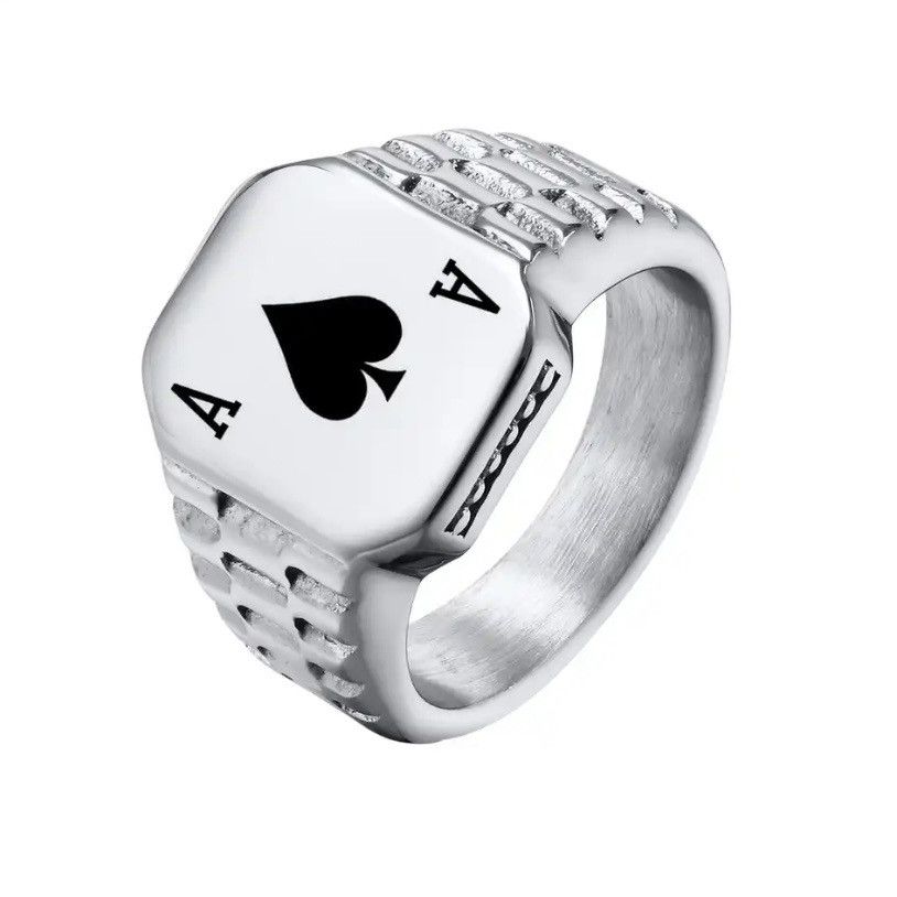 Other Poker Spade Ace Ring Size ONE SIZE - 1 Thumbnail
