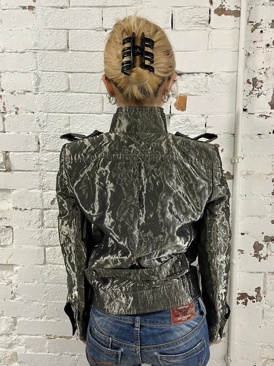 Balenciaga SS2007 Balenciaga Grey Nylon Metallic Jacket Size M / US 6-8 / IT 42-44 - 4 Thumbnail