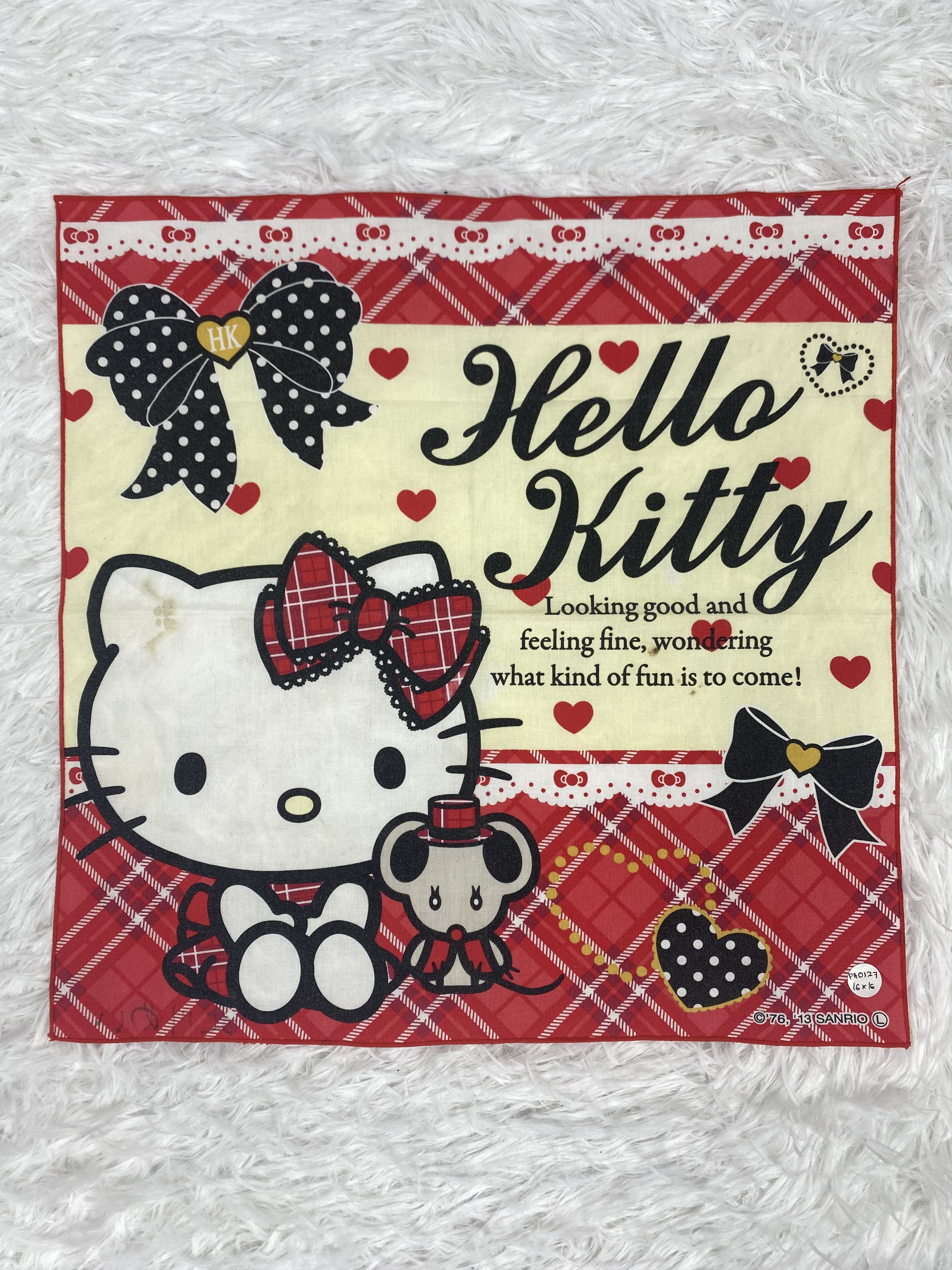 Anime Vintage Hello Kitty Handkerchief PH0127 Size ONE SIZE - 4 Thumbnail