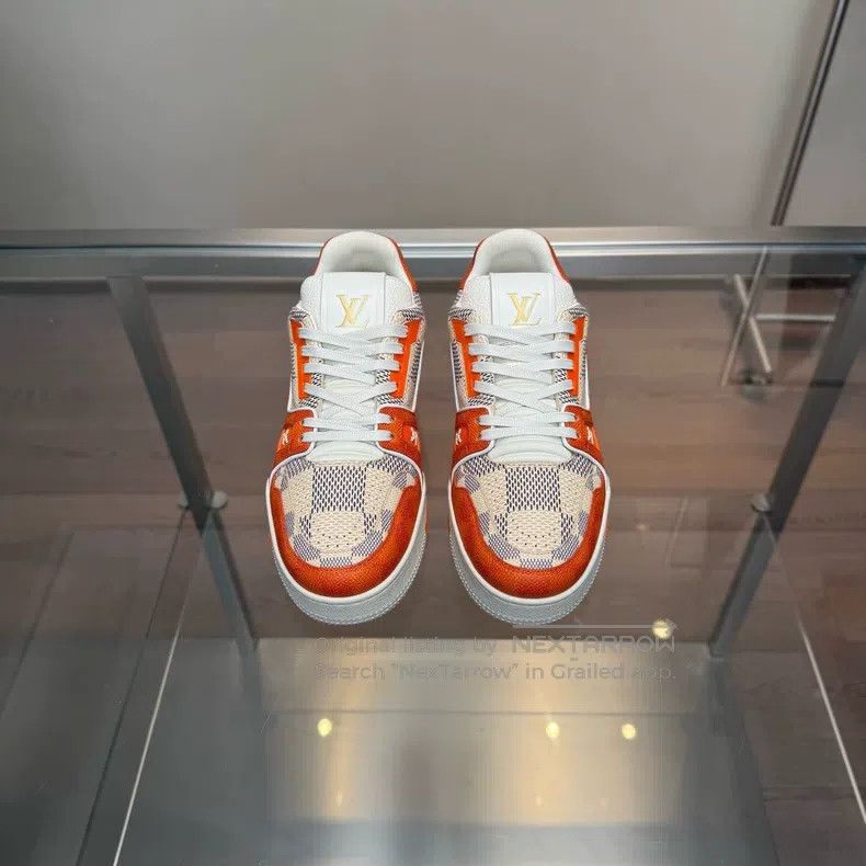 Louis Vuitton Louis Vuitton TRAINER white-orange checkerboard shoes Size US 6.5 / EU 39-40 - 2 Thumbnail