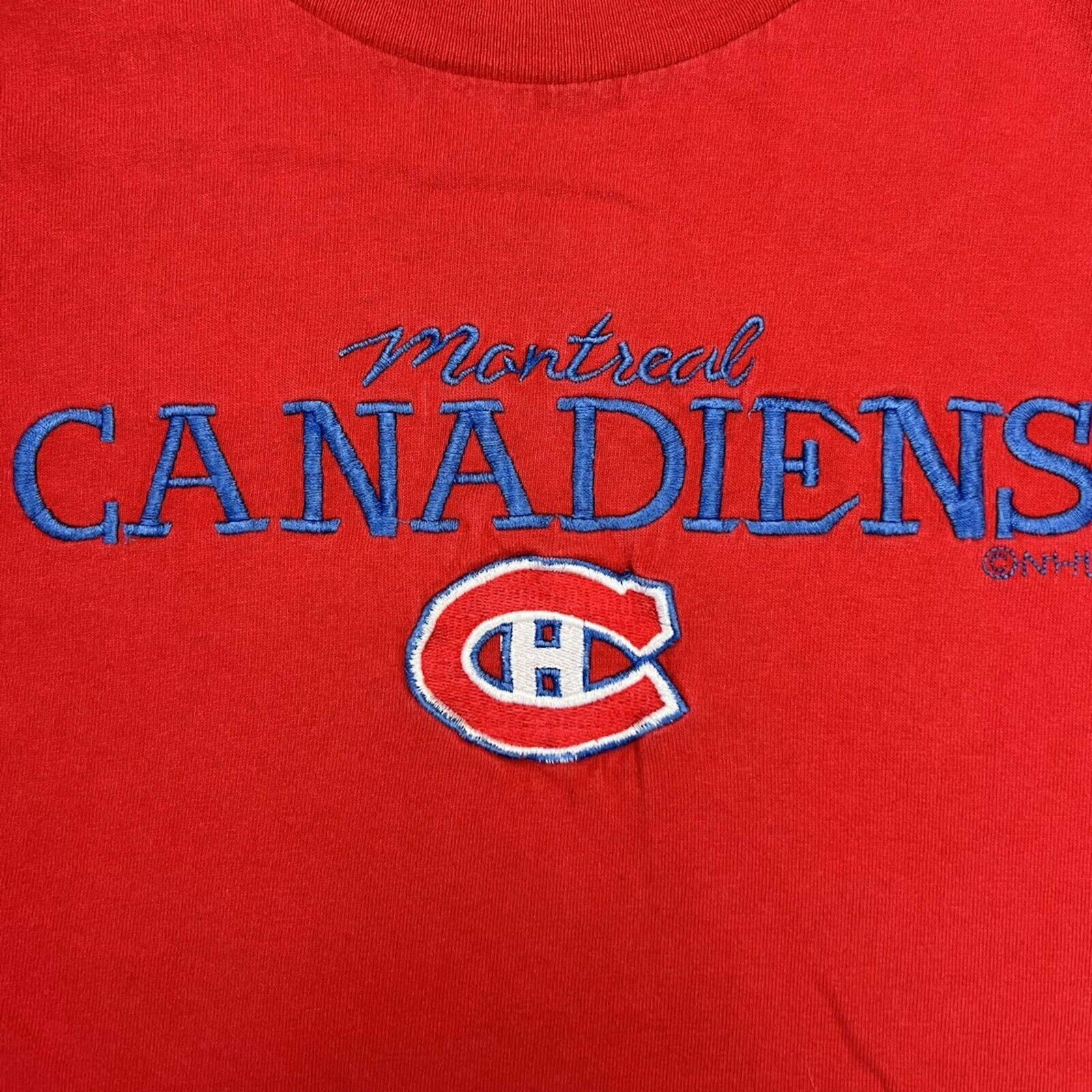 NHL Vintage 90s Montreal Canadiens T Shirt Hockey Short Sleeve Size US XL / EU 56 / 4 - 2 Thumbnail