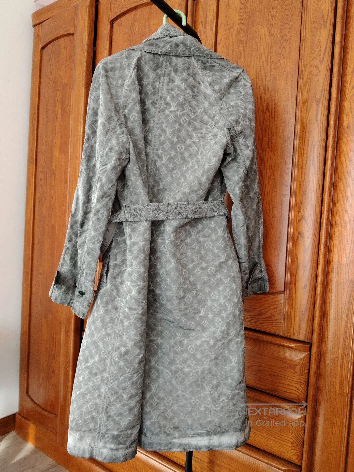 Louis Vuitton Gray Louis Vuitton Monogram Belted Coat. Size XXS / US 00 / IT 34 - 3 Thumbnail