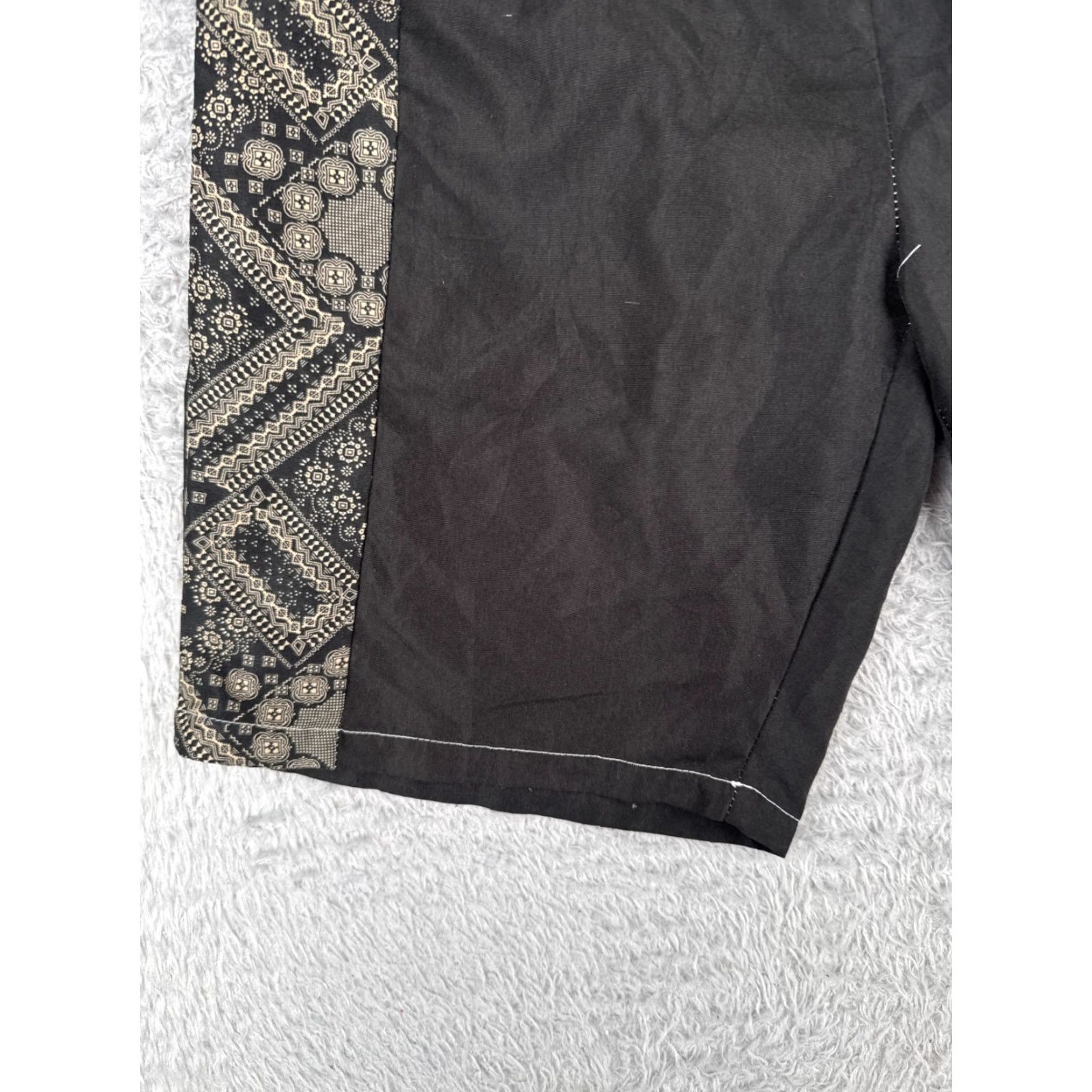 Vintage VINTAGE Unbranded Swim Trunks Mens Medium Black Pattern Solid 100% Polyester Beach Pool Lined Drawstring Size US 31 - 3 Thumbnail